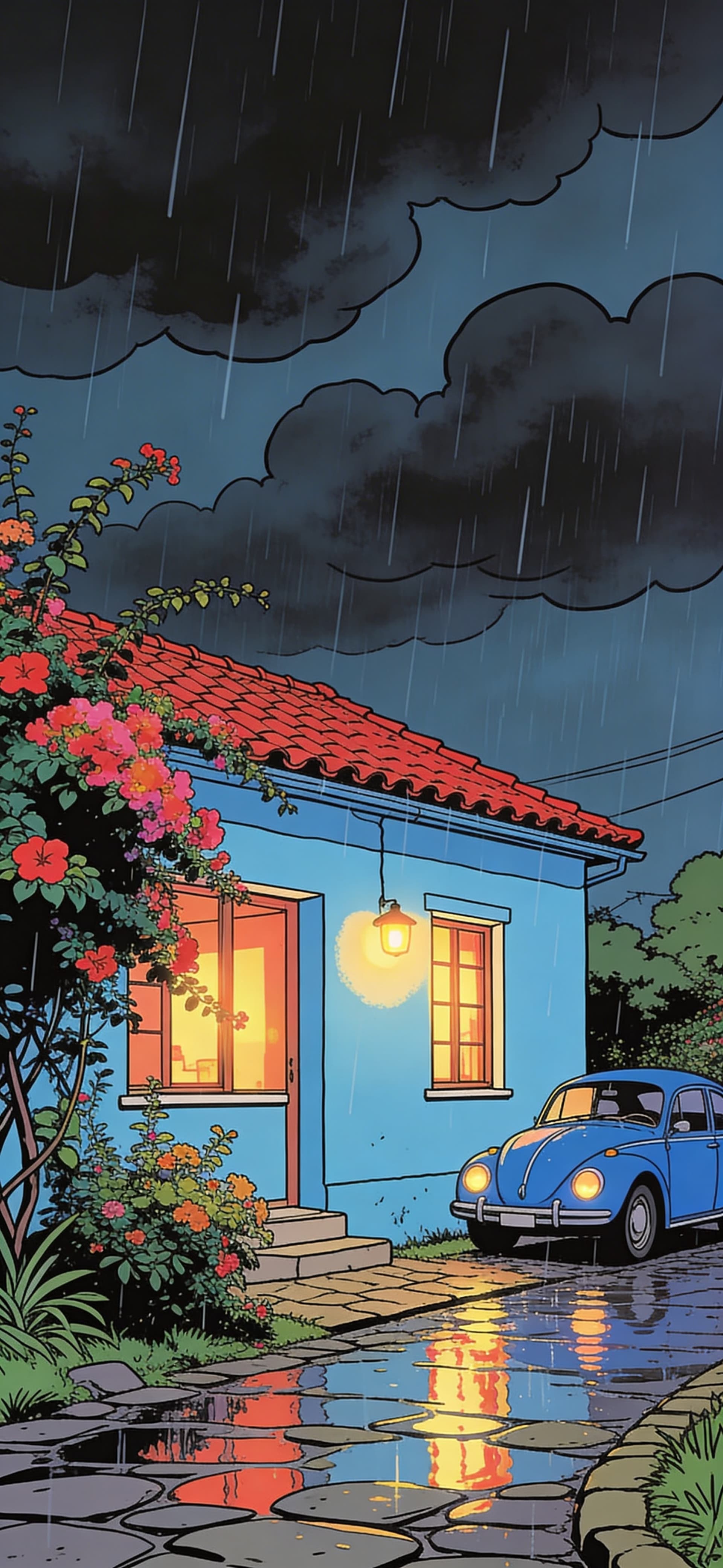 Rainy Day Home - Pro phone wallpaper