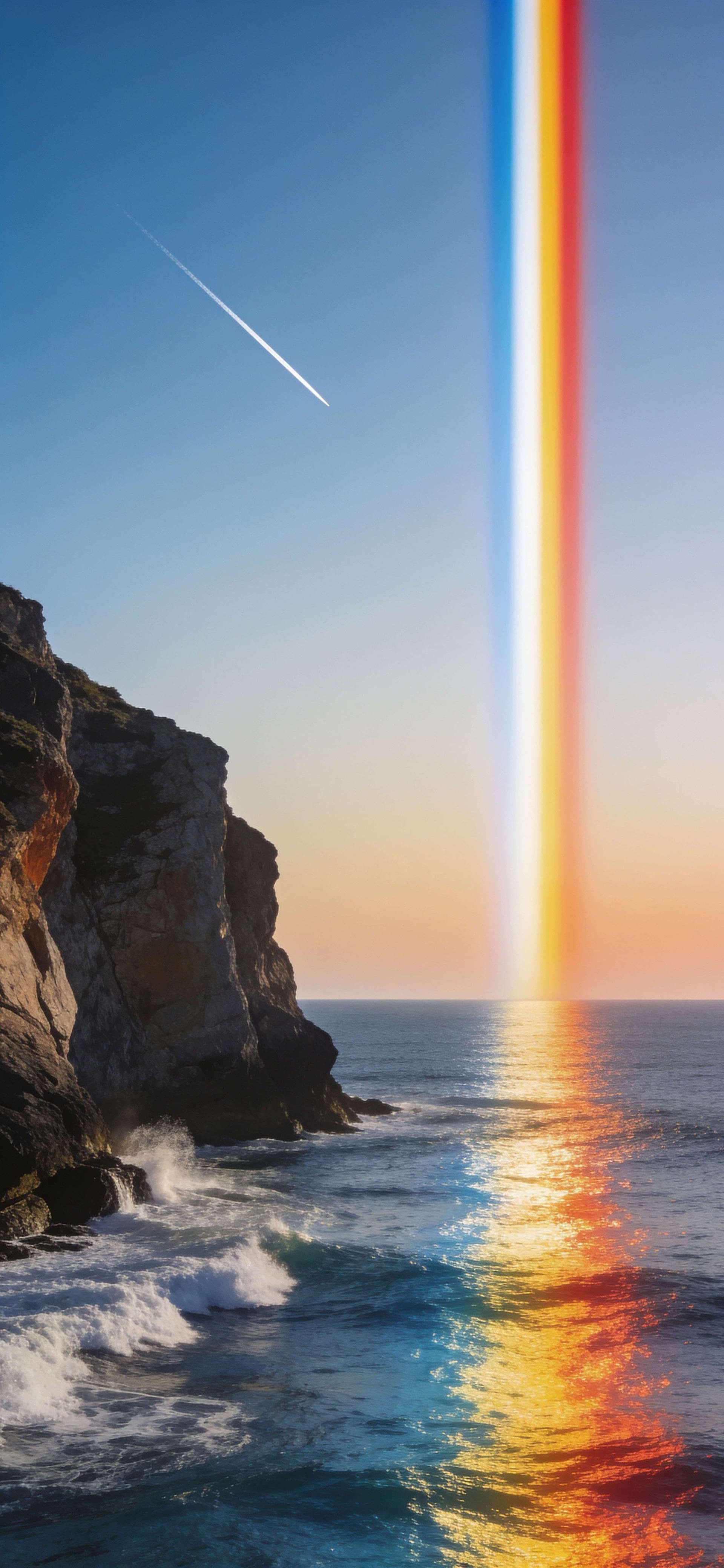 Prismatic Ocean Beam - Pro phone wallpaper