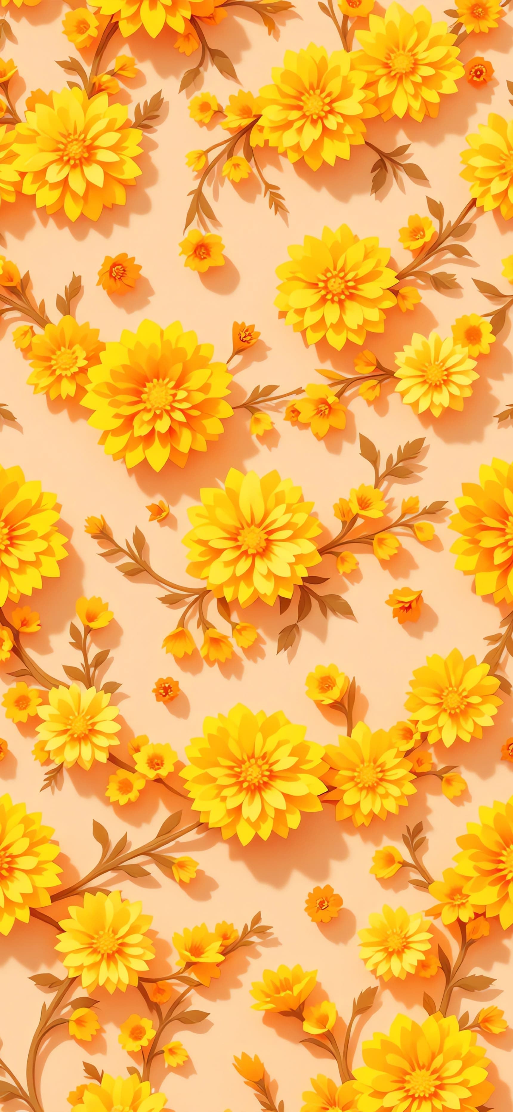 Marigold Cascade - free phone wallpaper