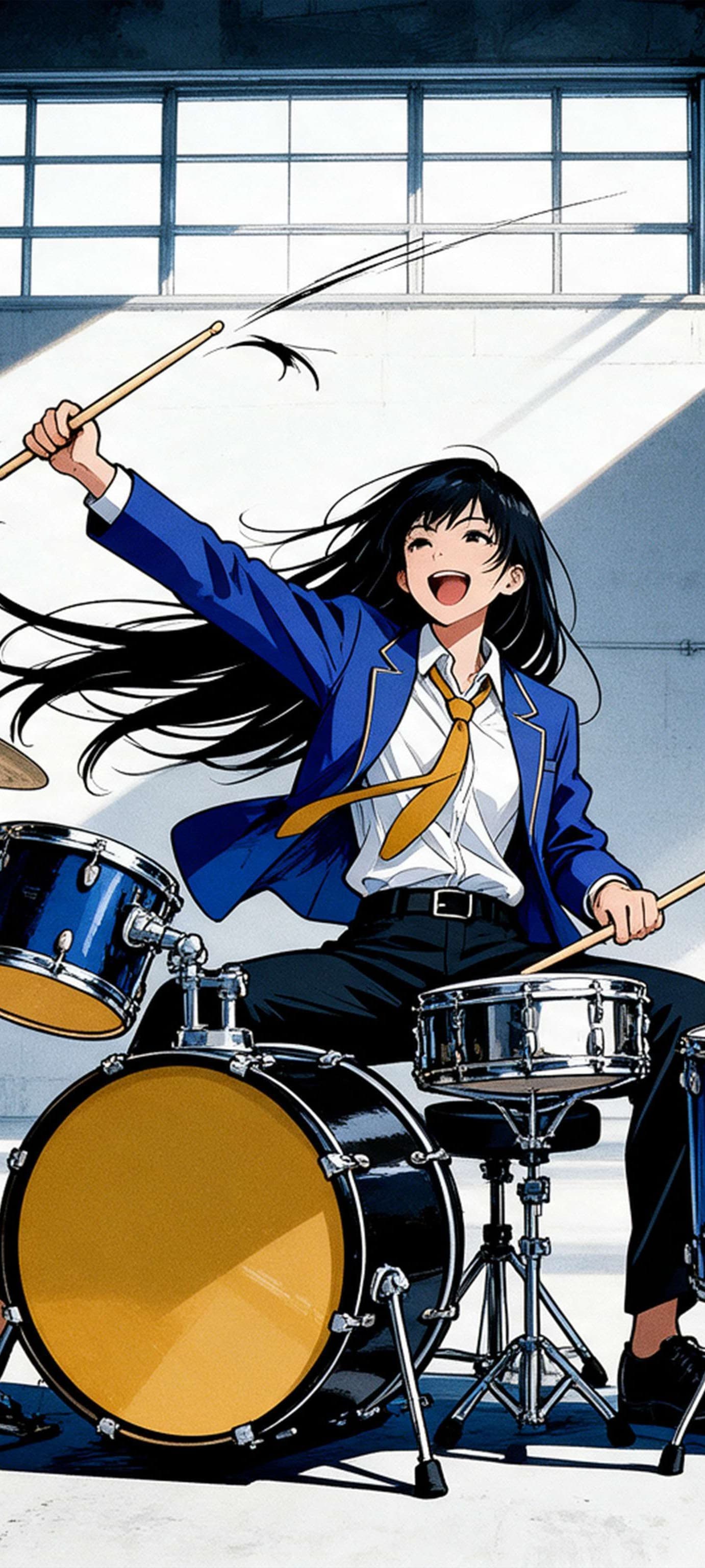 Anime Drummer Girl - Pro phone wallpaper