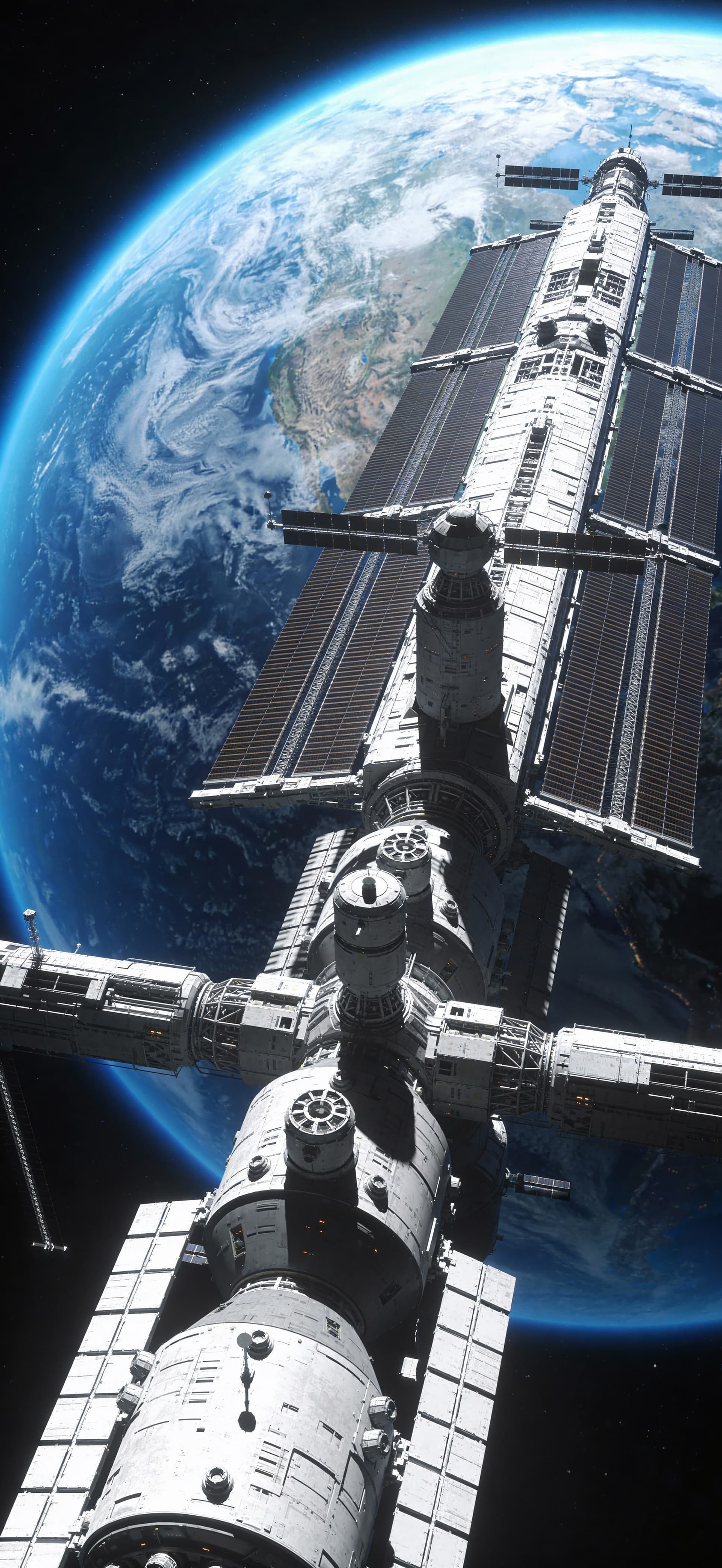 Orbital Station View - free phone wallpaper