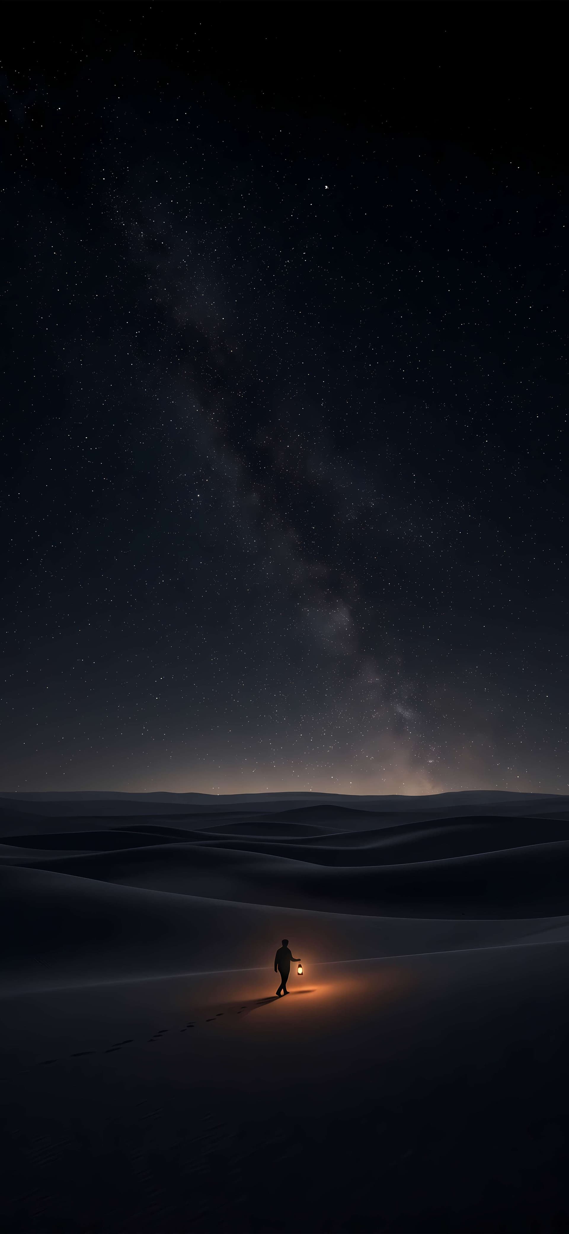 Stargazer's Lonely Journey - Pro phone wallpaper