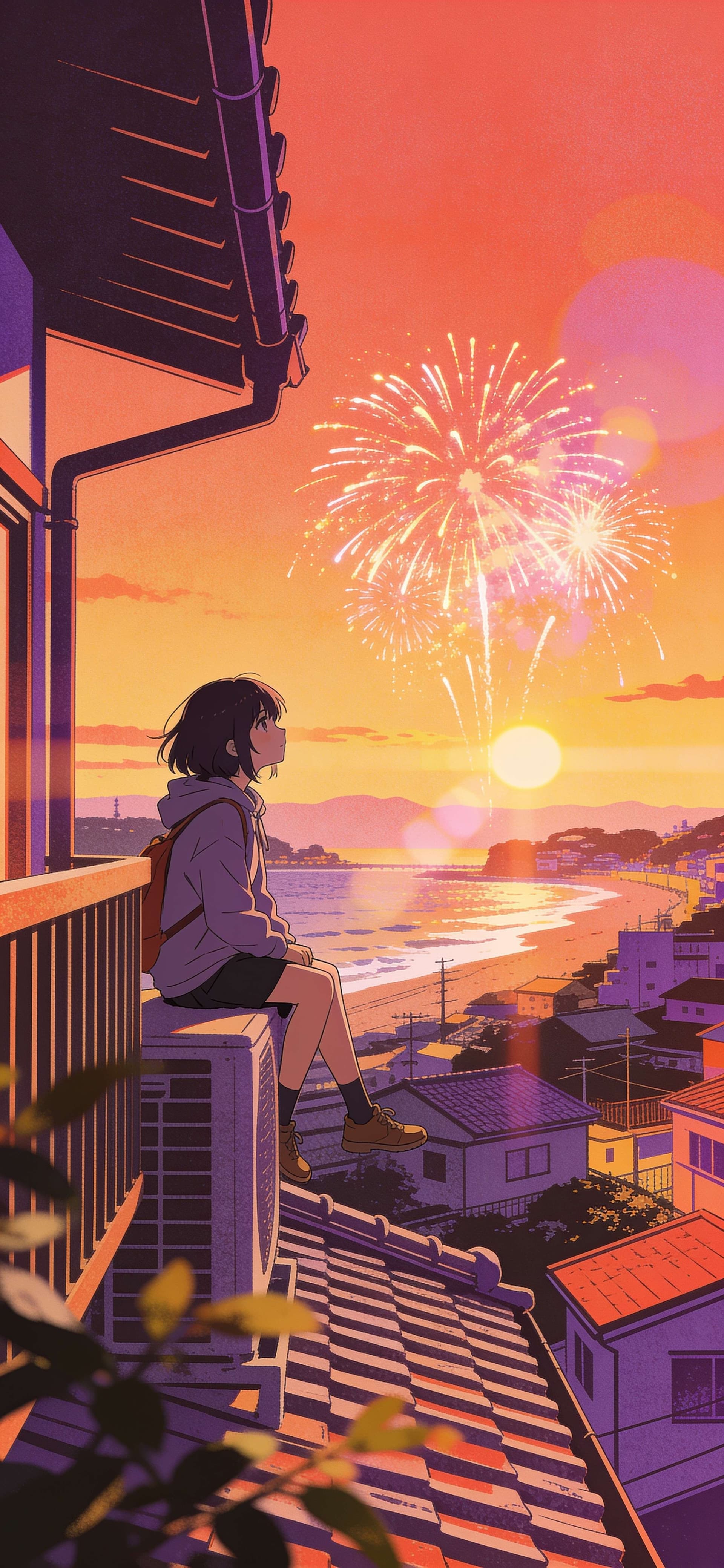 Coastal Sunset Spark - Pro phone wallpaper