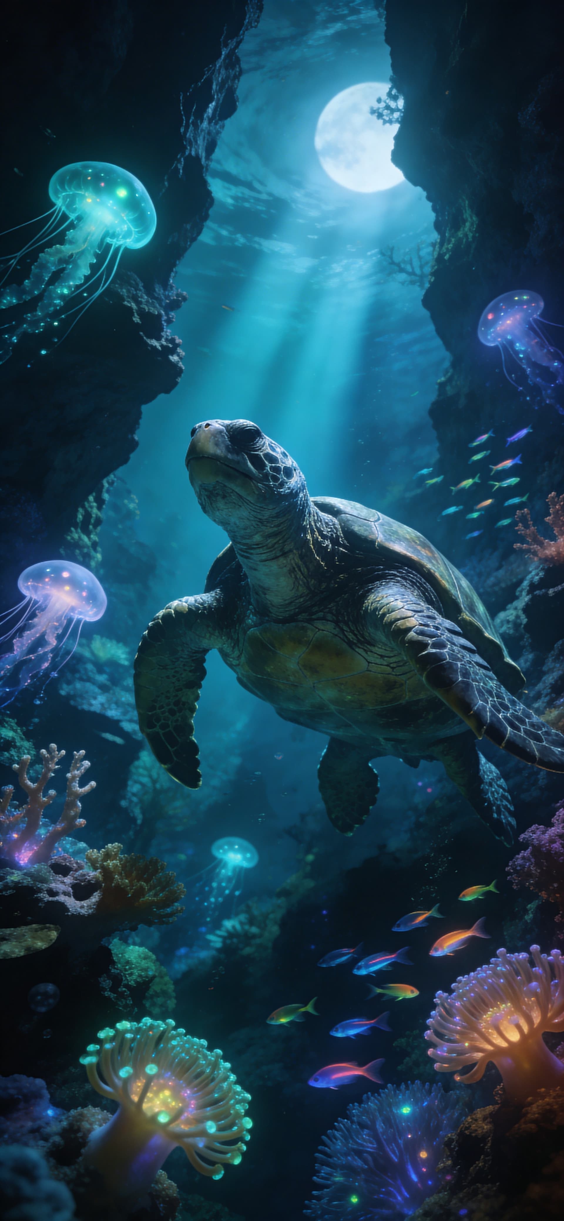 Underwater Turtle Dream - free phone wallpaper