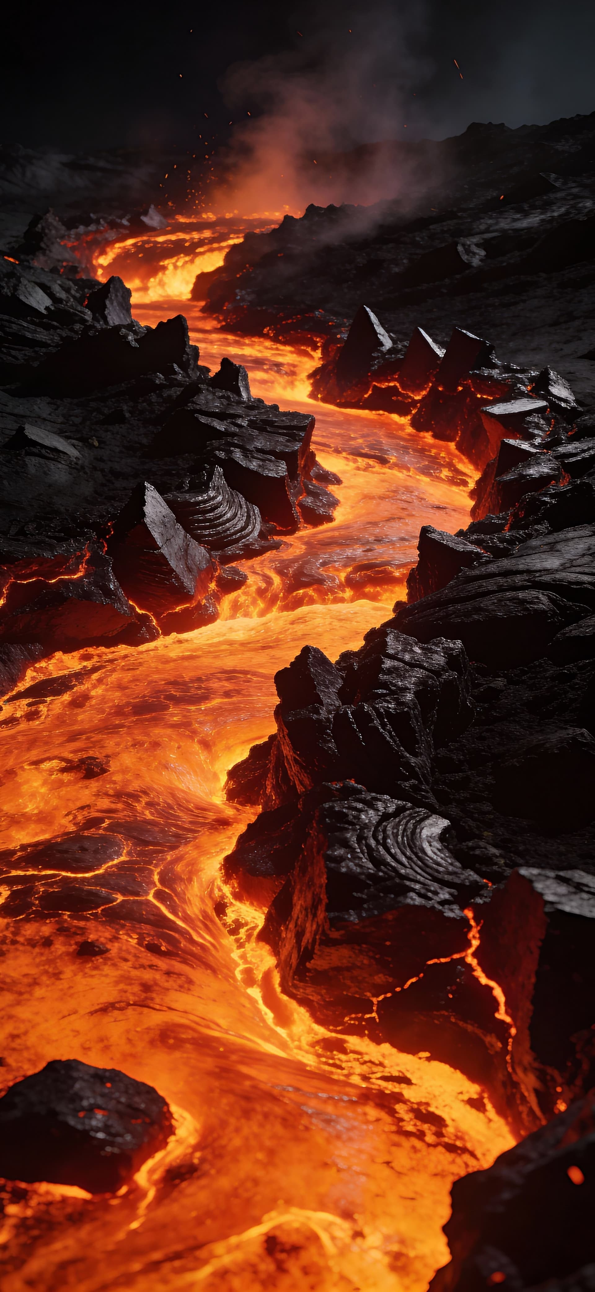 Volcanic River Flow - free phone wallpaper