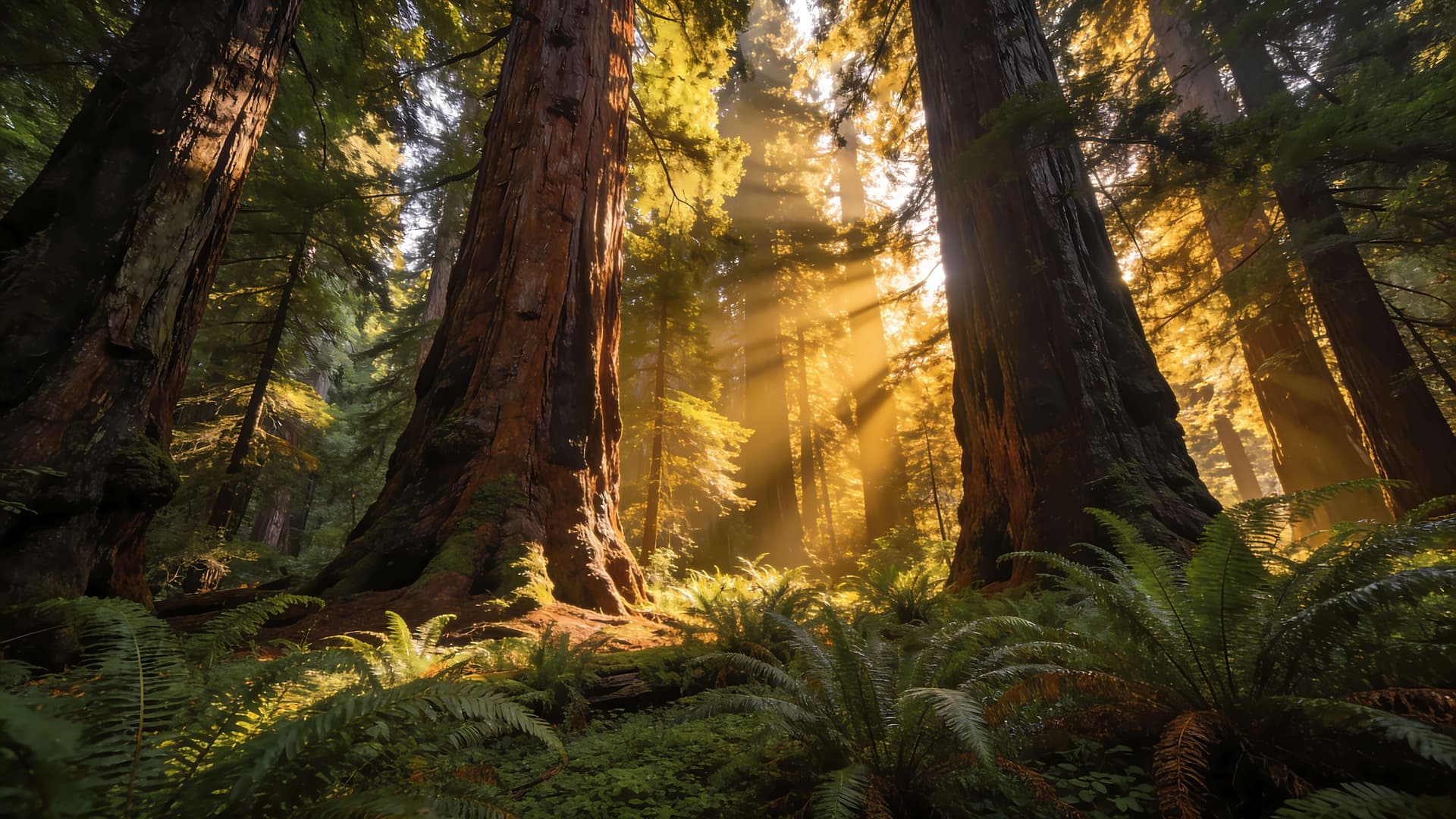 Sunlit Forest Giants 2 - Pro desktop wallpaper