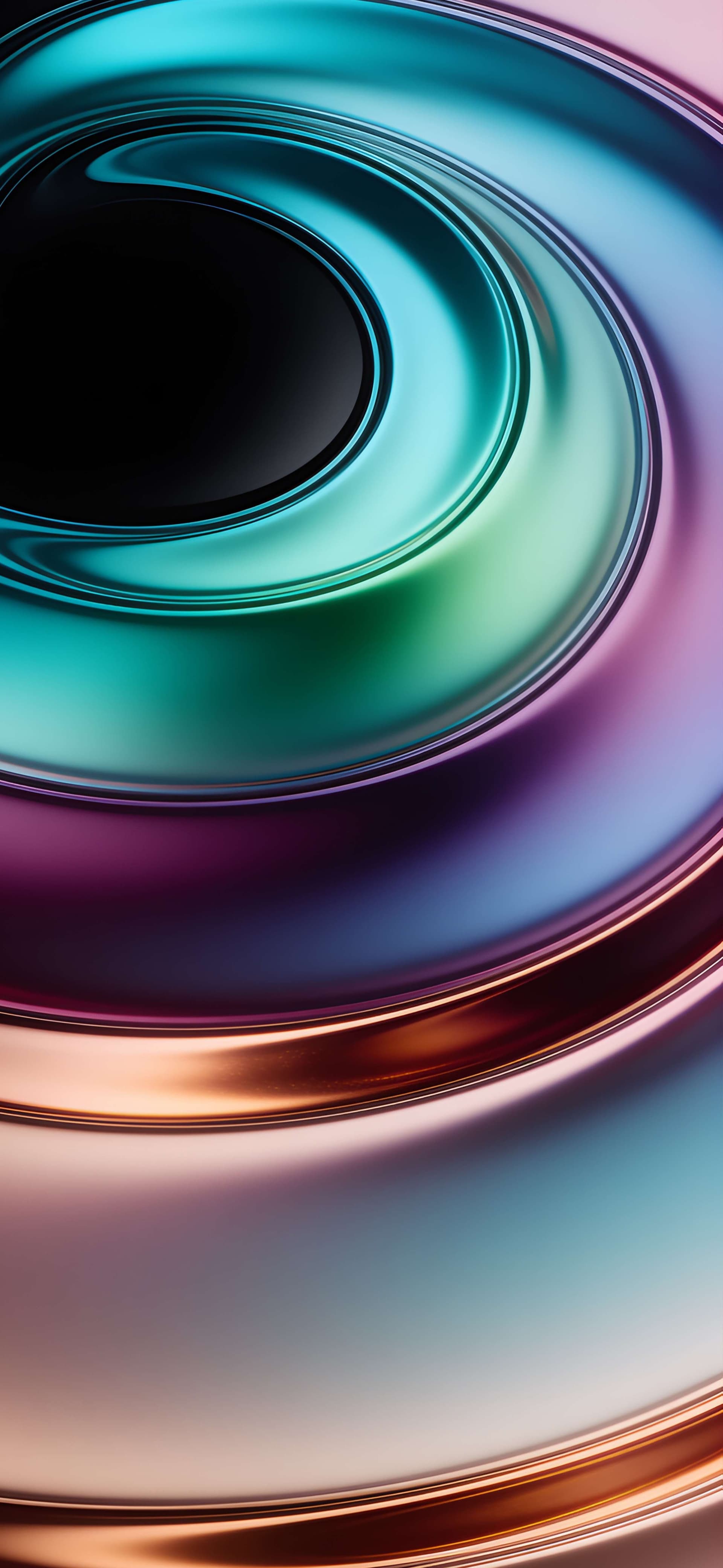 Iridescent Metallic Swirl - free phone wallpaper