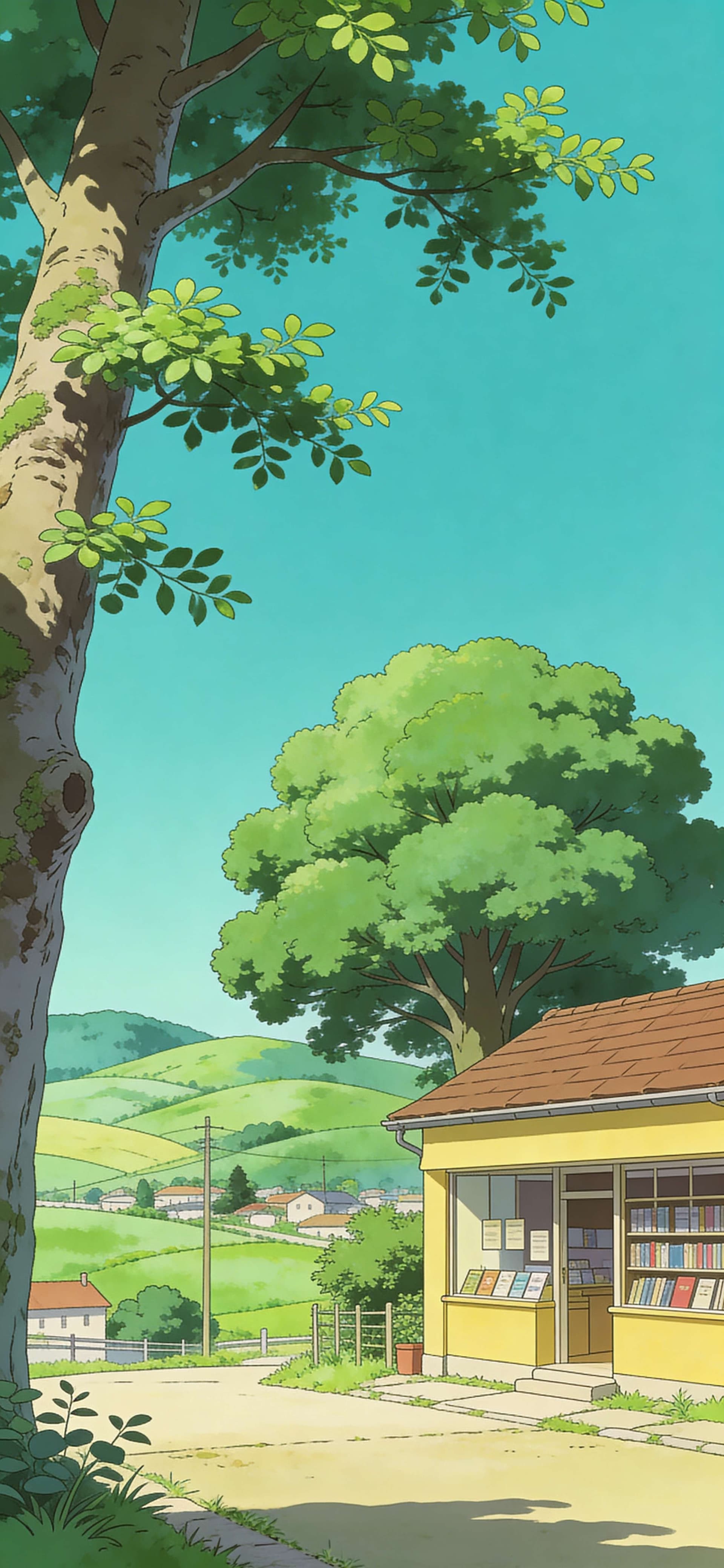 Countryside Anime Scene - free phone wallpaper