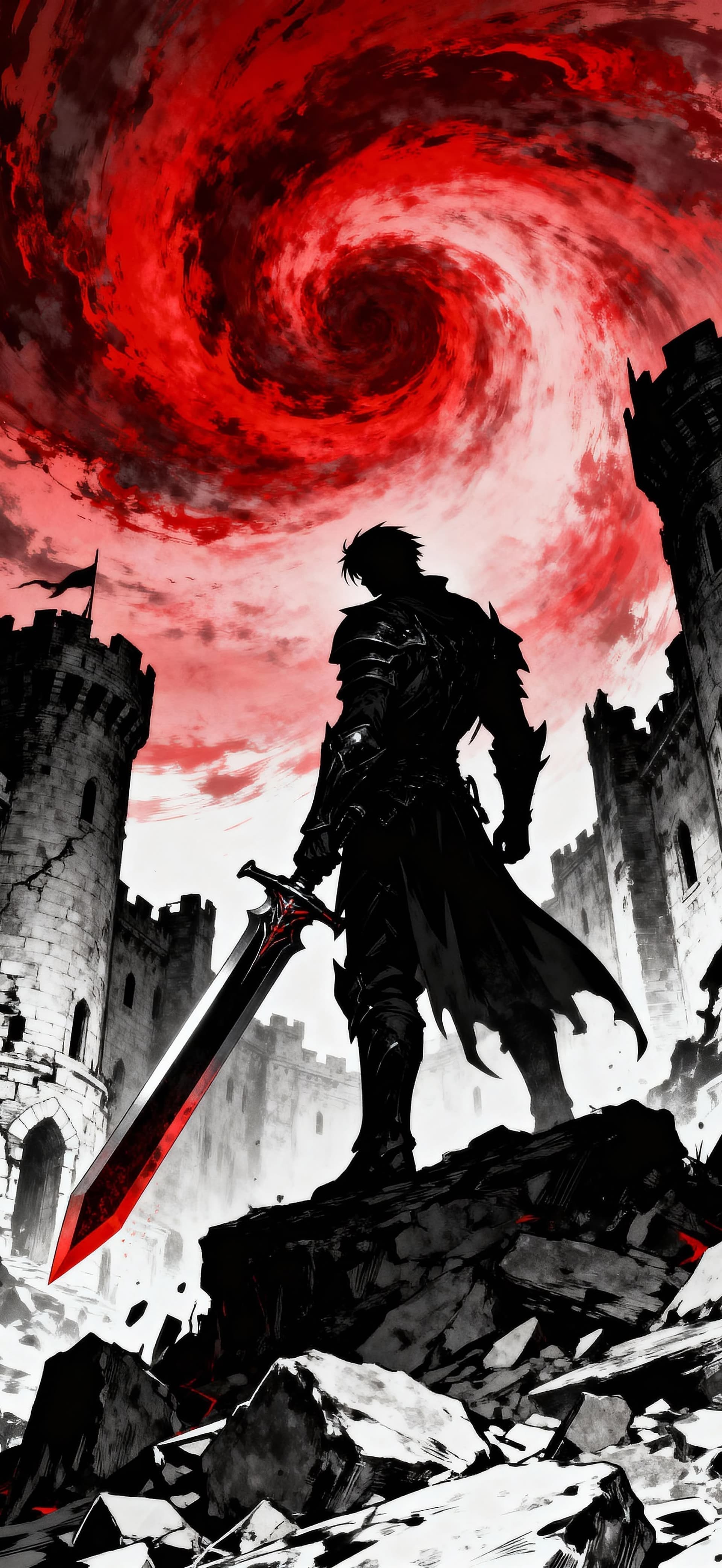 Crimson Vortex Knight 1 - Pro phone wallpaper