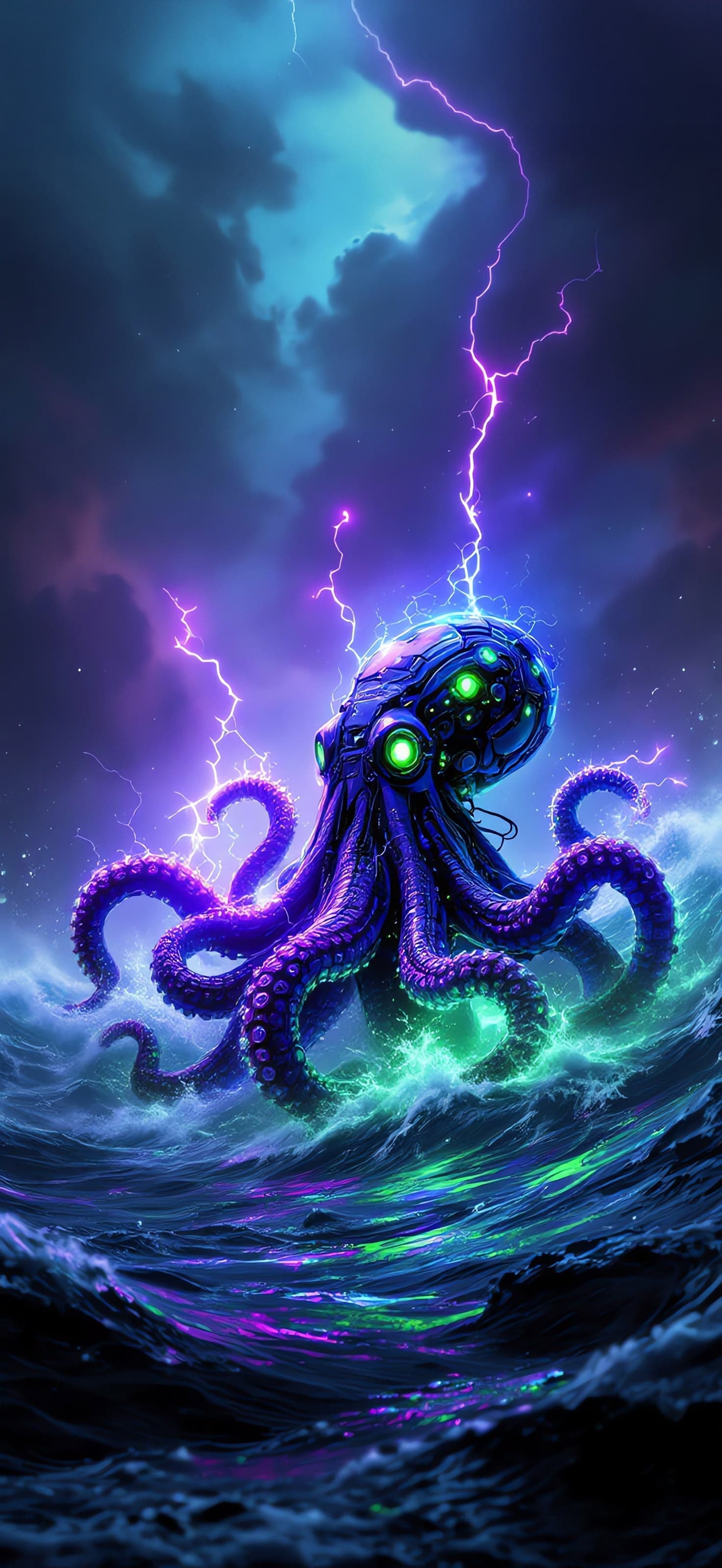 Neon Kraken 2 - Pro phone wallpaper