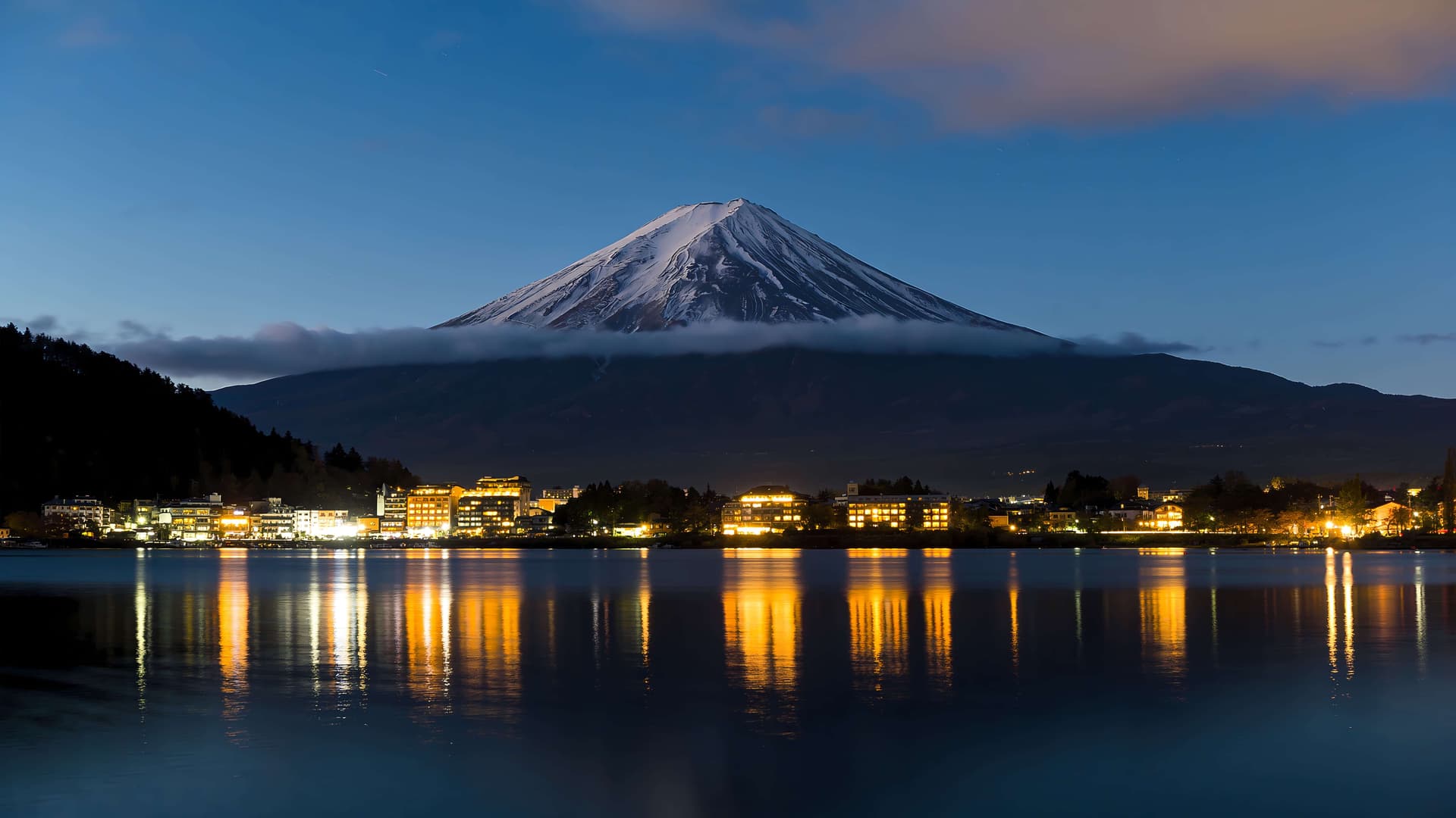 Mount Fuji Dusk Reflection - Pro desktop wallpaper