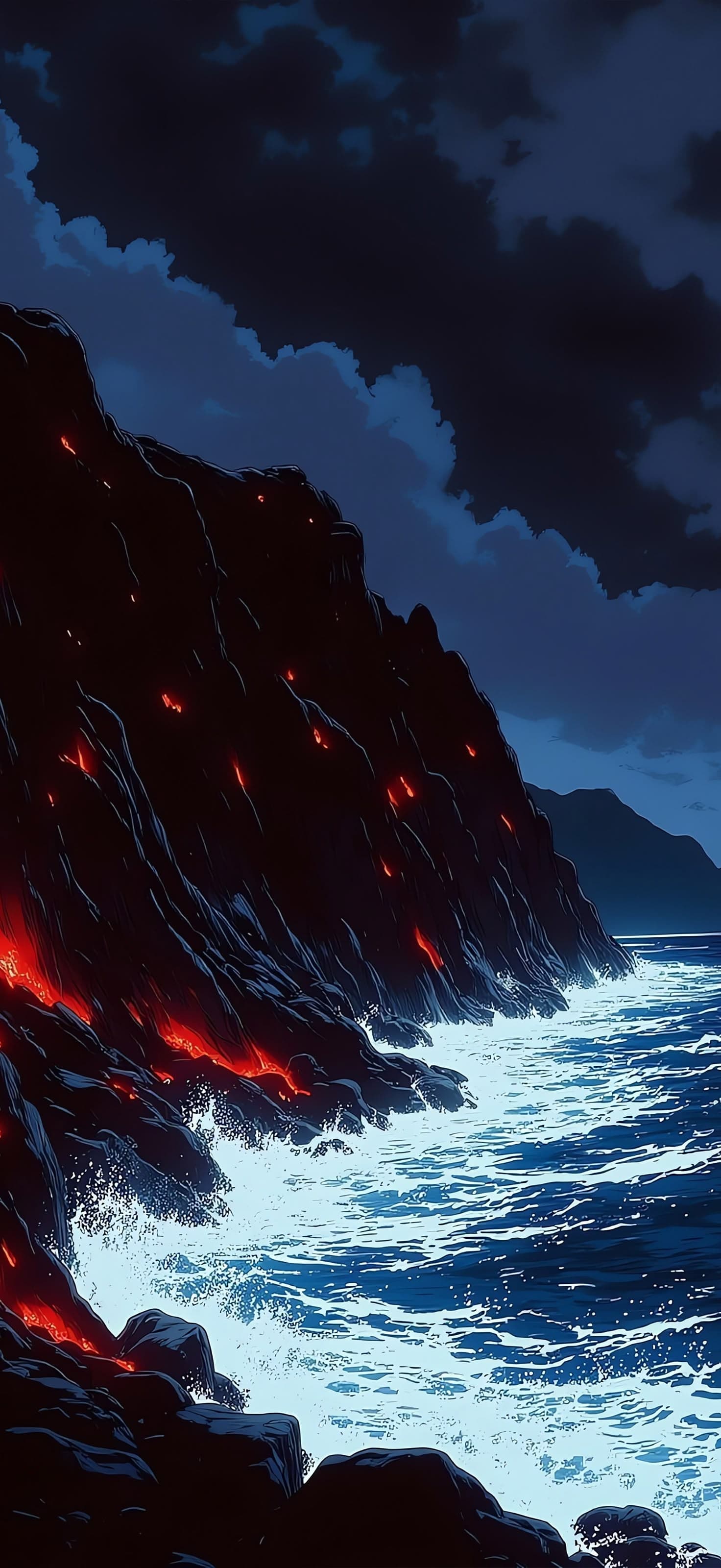 Lava Meets Ocean 3 - Pro phone wallpaper