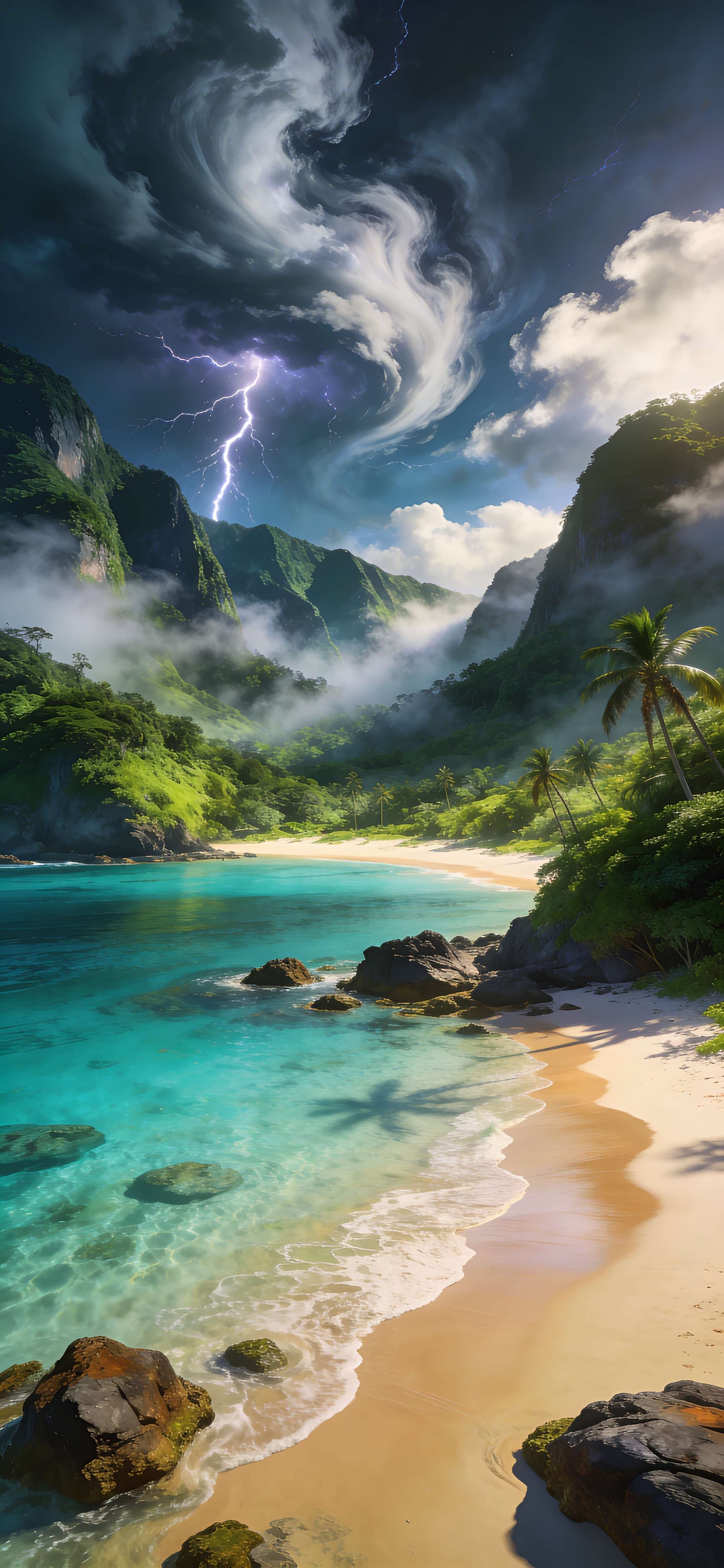 Stormy Tropical Paradise - Pro phone wallpaper