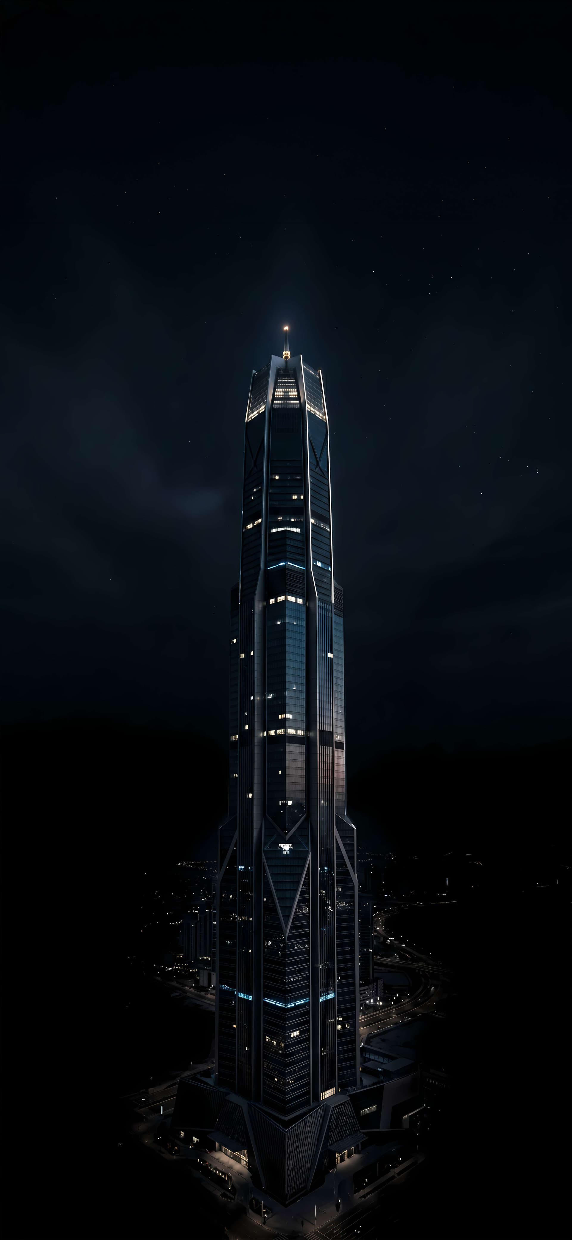 Towering Night City - Pro phone wallpaper