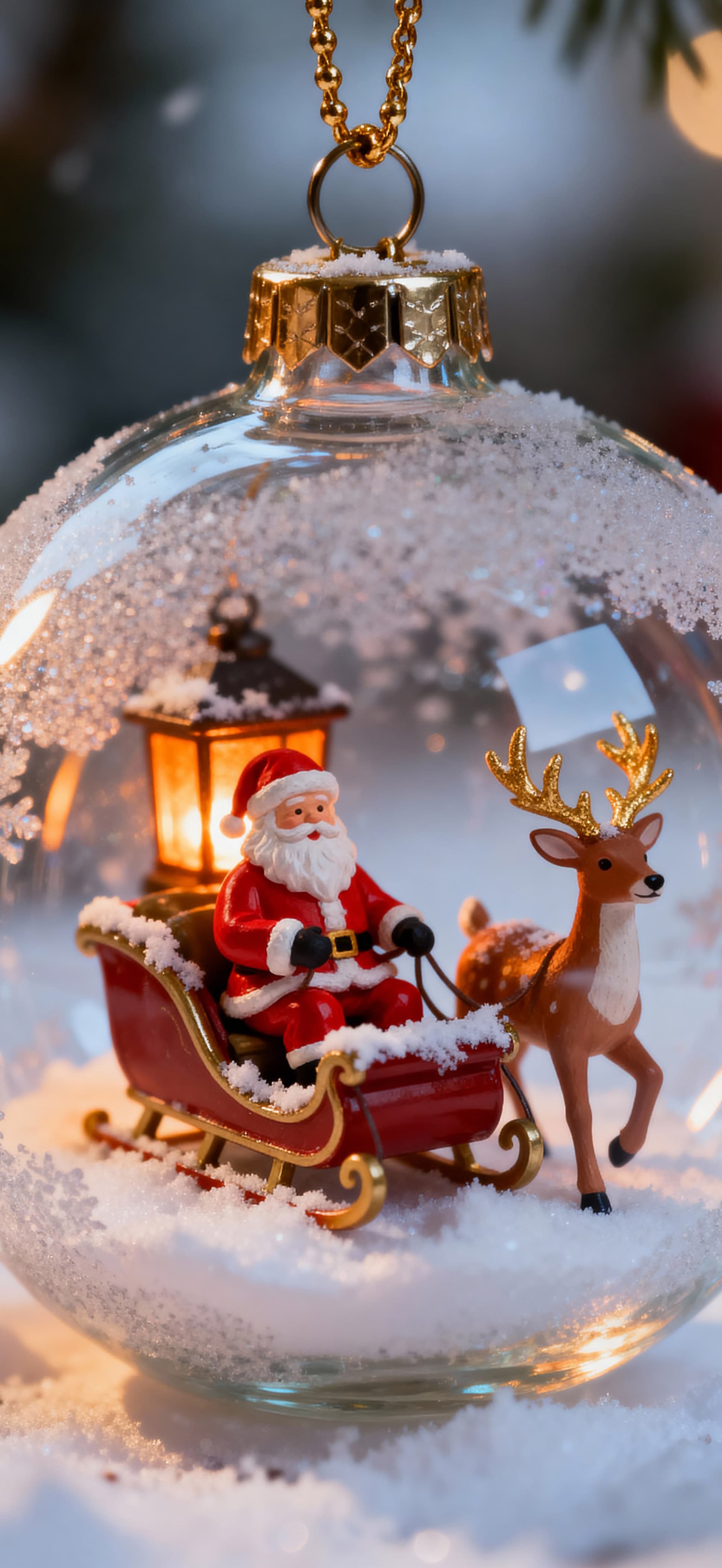 Christmas Santa snow globe 2 - Pro phone wallpaper