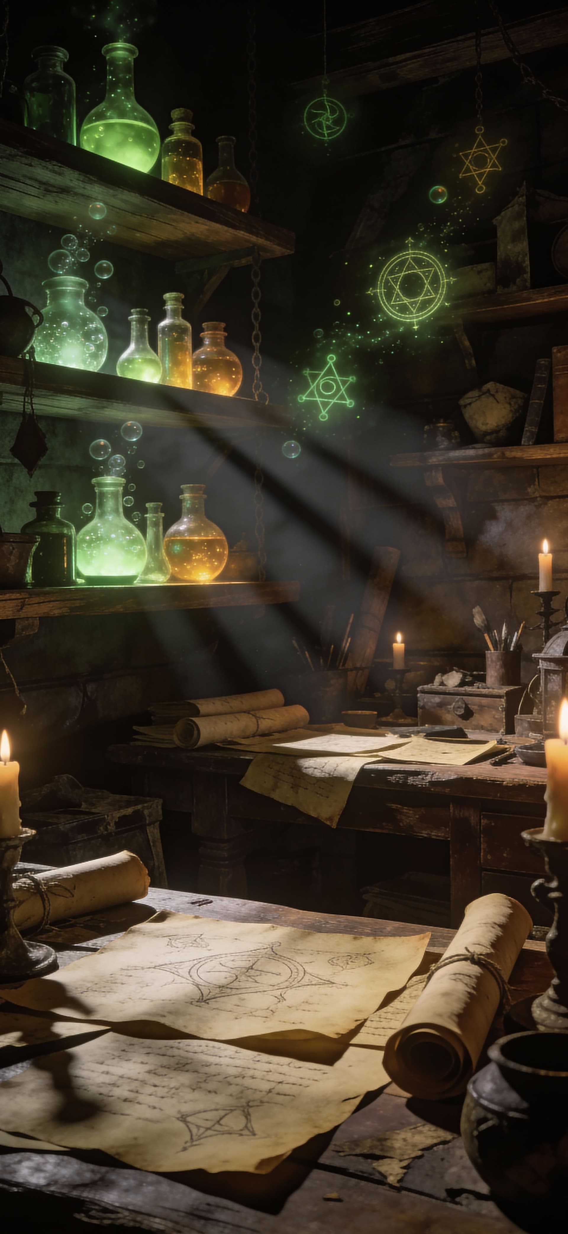 Alchemist's Hidden Study - Pro phone wallpaper
