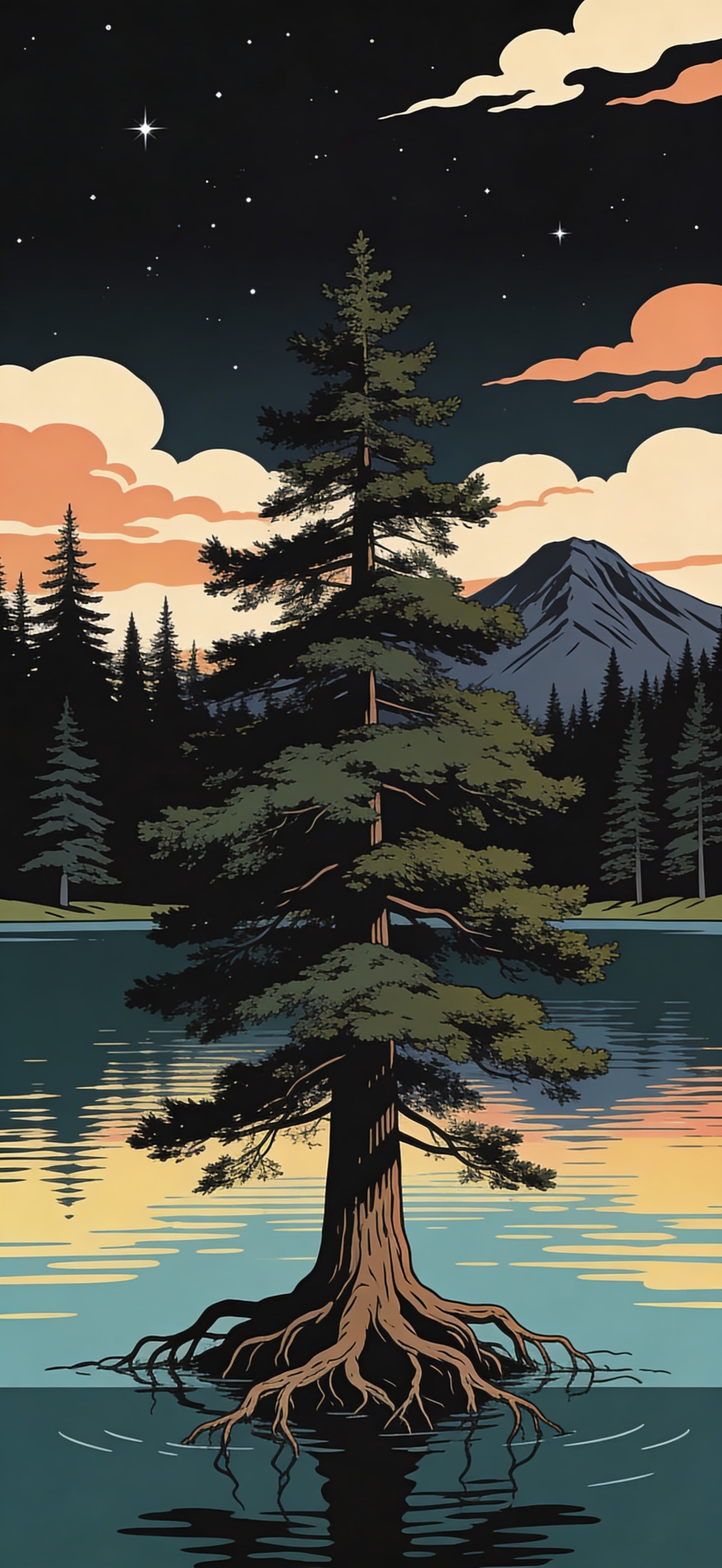 Lake Serenity Tree - Pro phone wallpaper