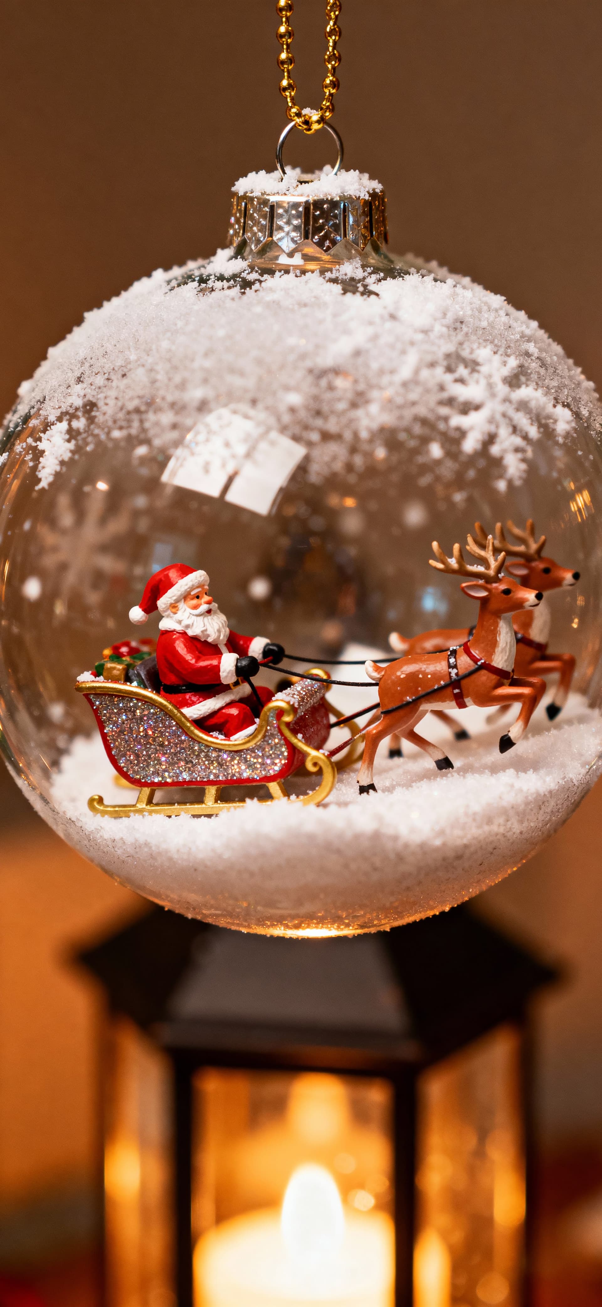 Christmas Santa snow globe 3 - Pro phone wallpaper