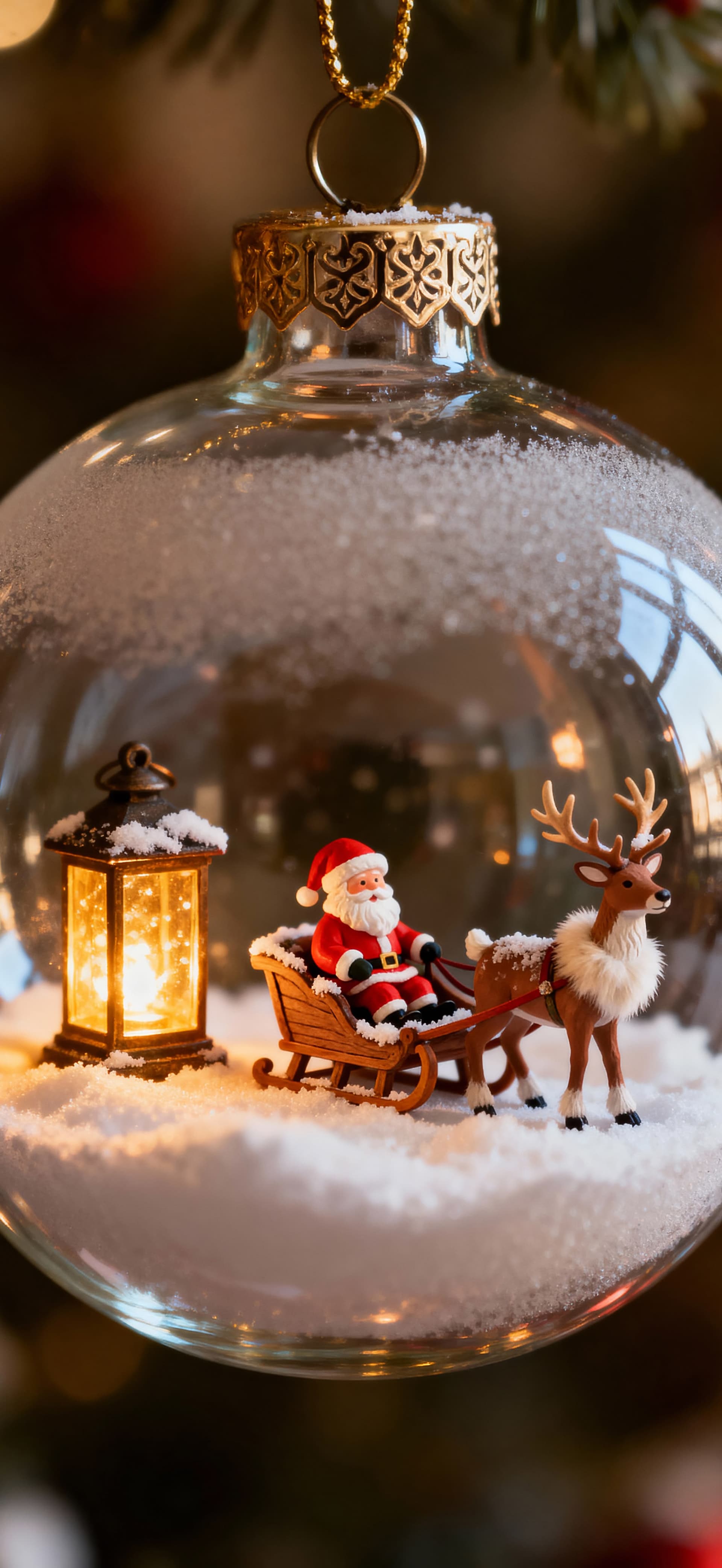 Christmas Santa snow globe 1 - Pro phone wallpaper