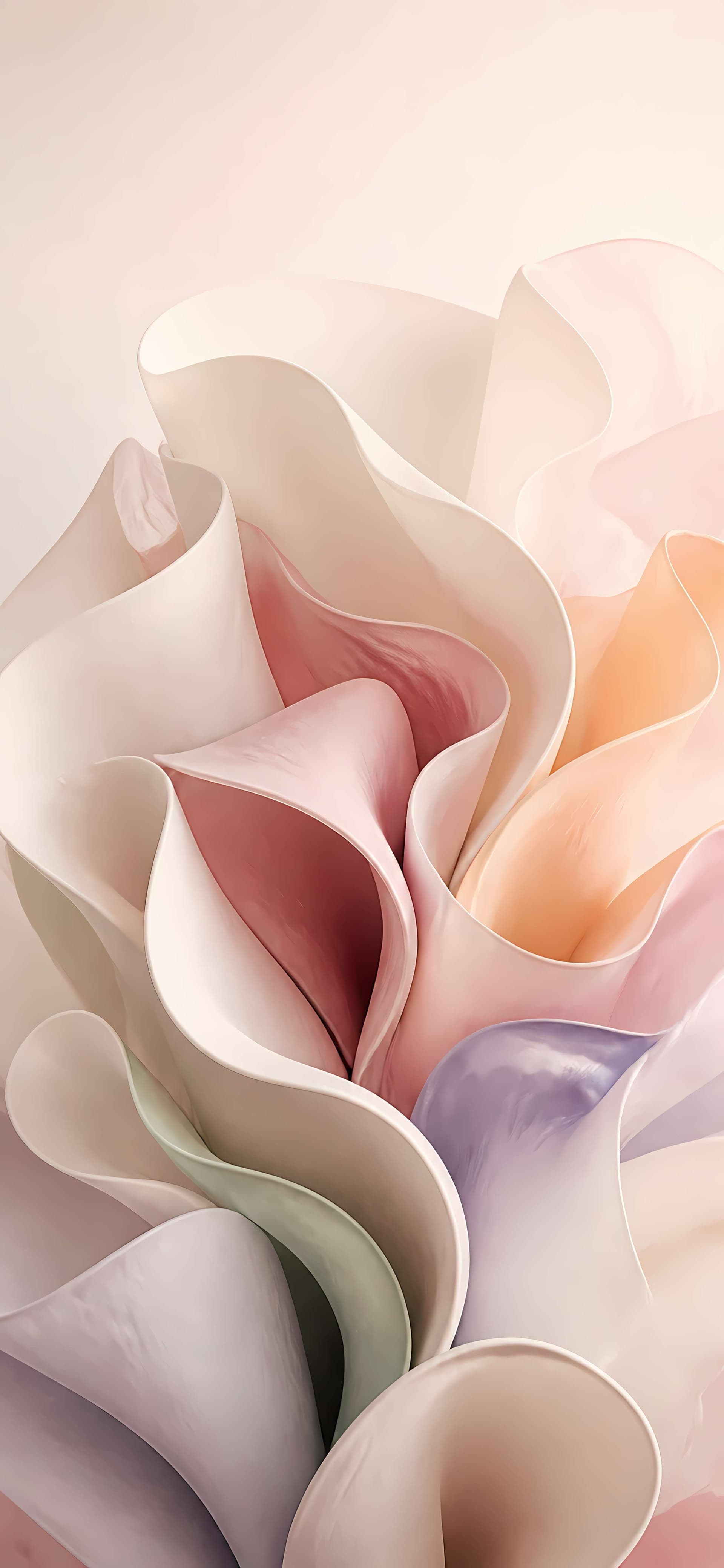 Pastel Petal Waves - free phone wallpaper