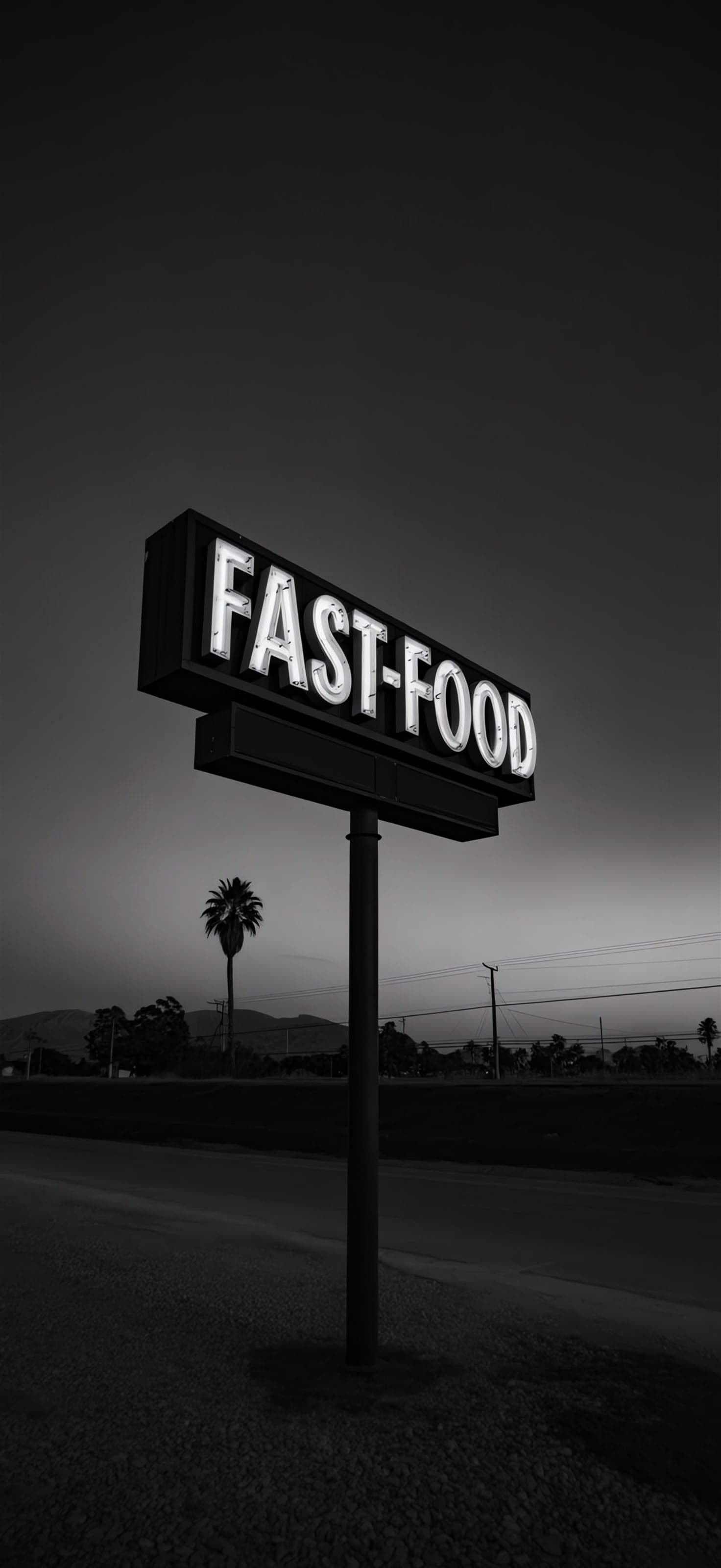 Noir Fast-Food Sign 3 - free phone wallpaper