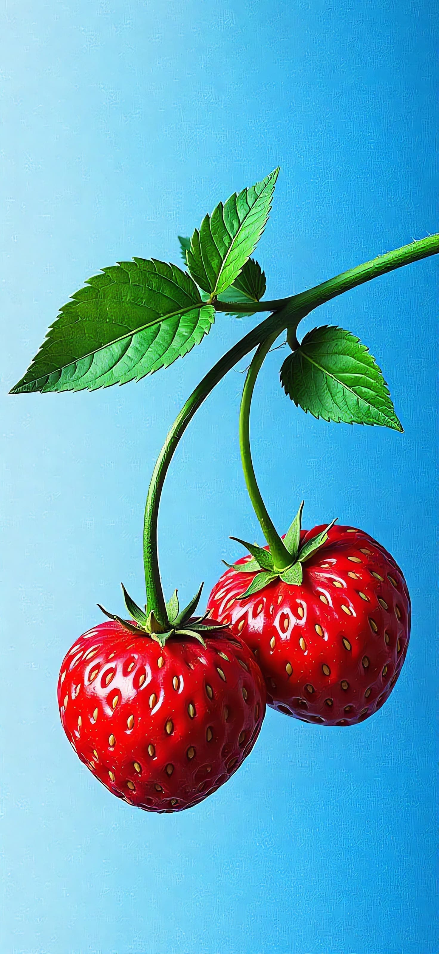 Strawberry Pair - free phone wallpaper