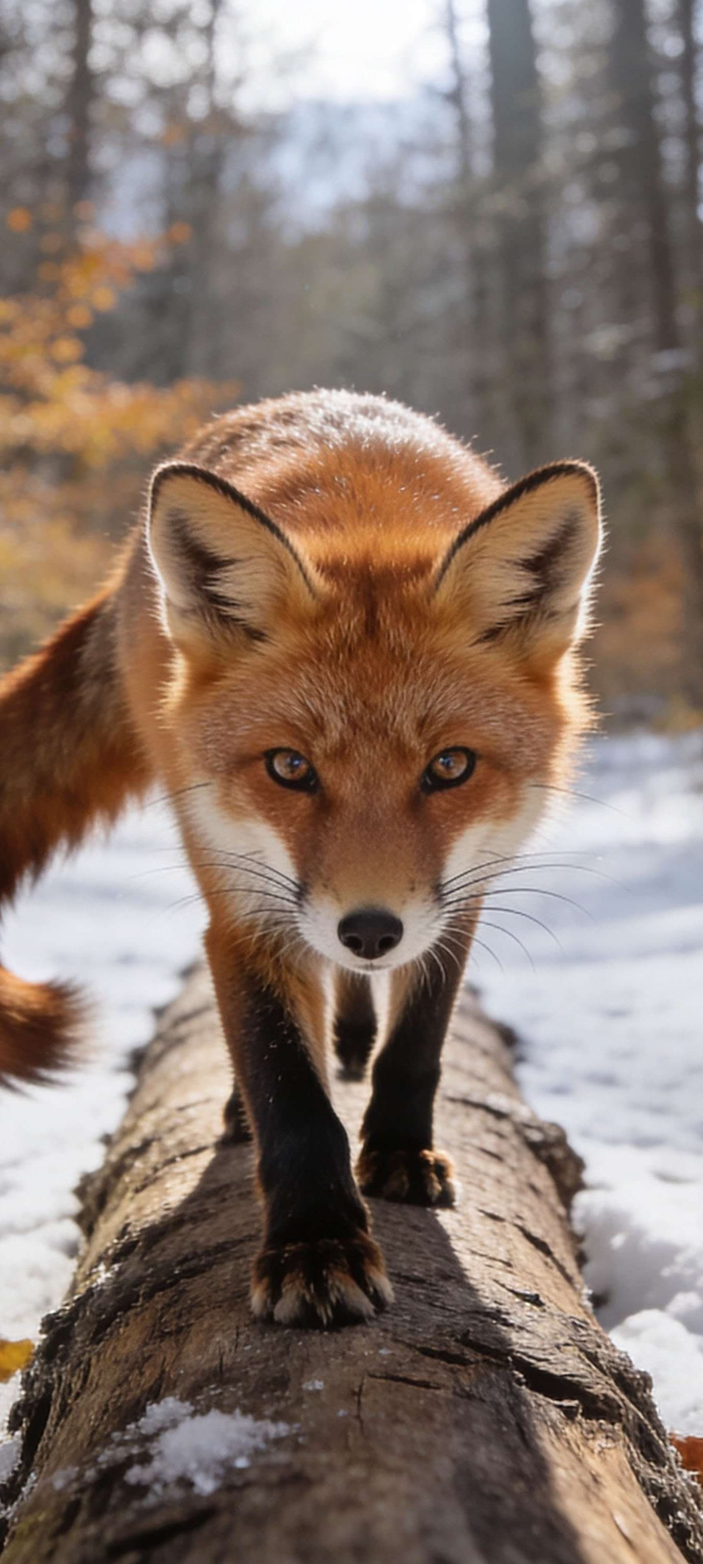 Winter Forest Fox - Pro phone wallpaper