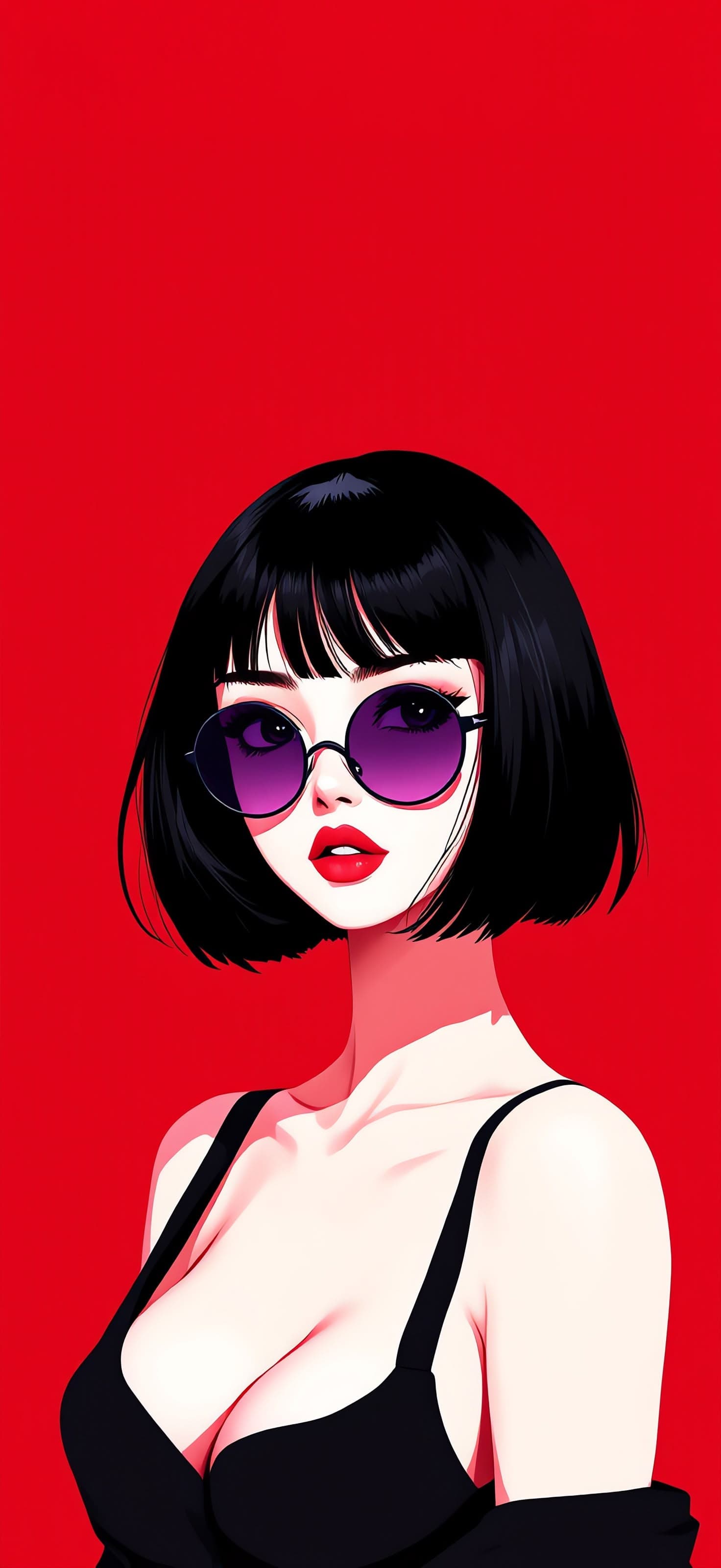 Crimson Cool Girl 1 - free phone wallpaper