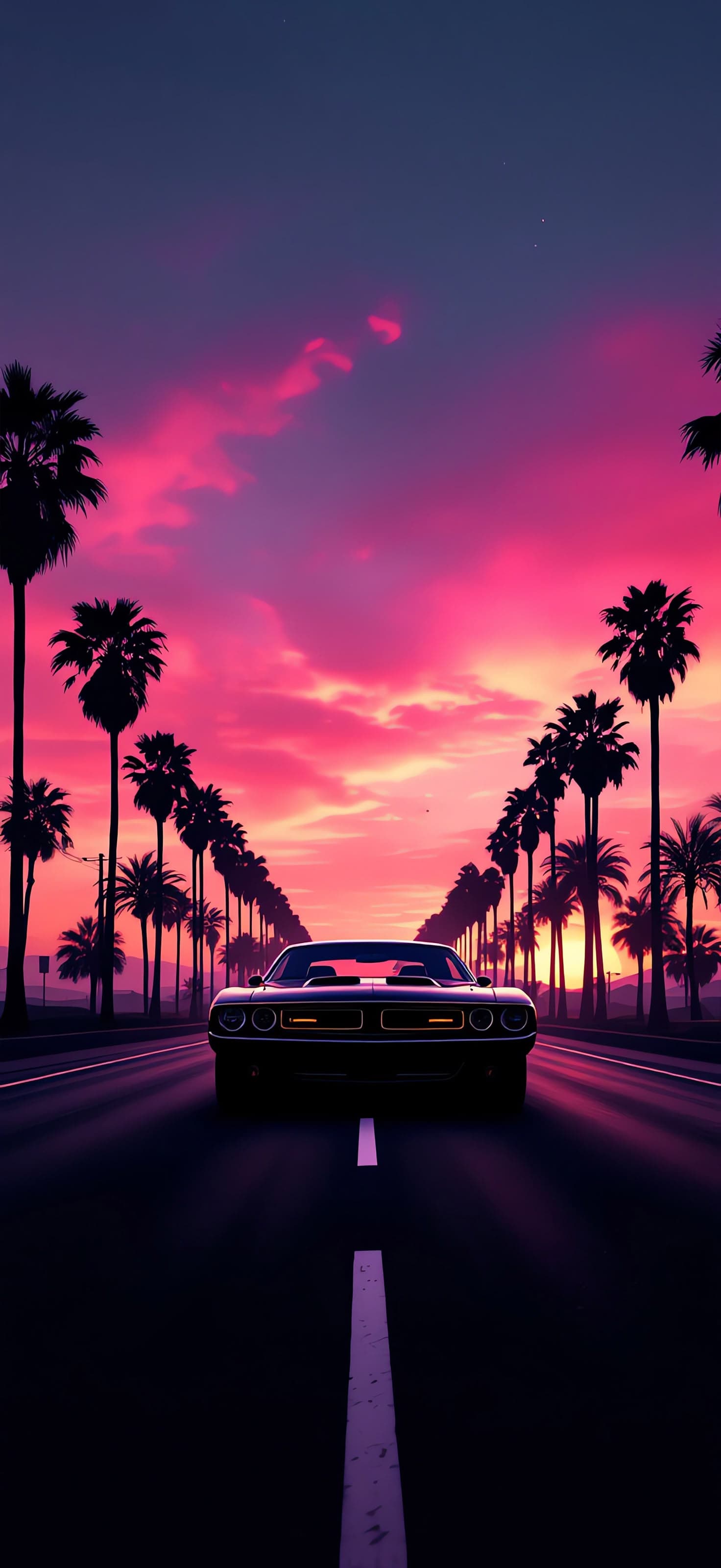 Sunset Drive - free phone wallpaper