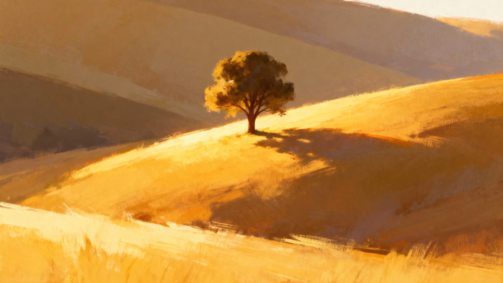 Golden Hillside - free desktop wallpaper
