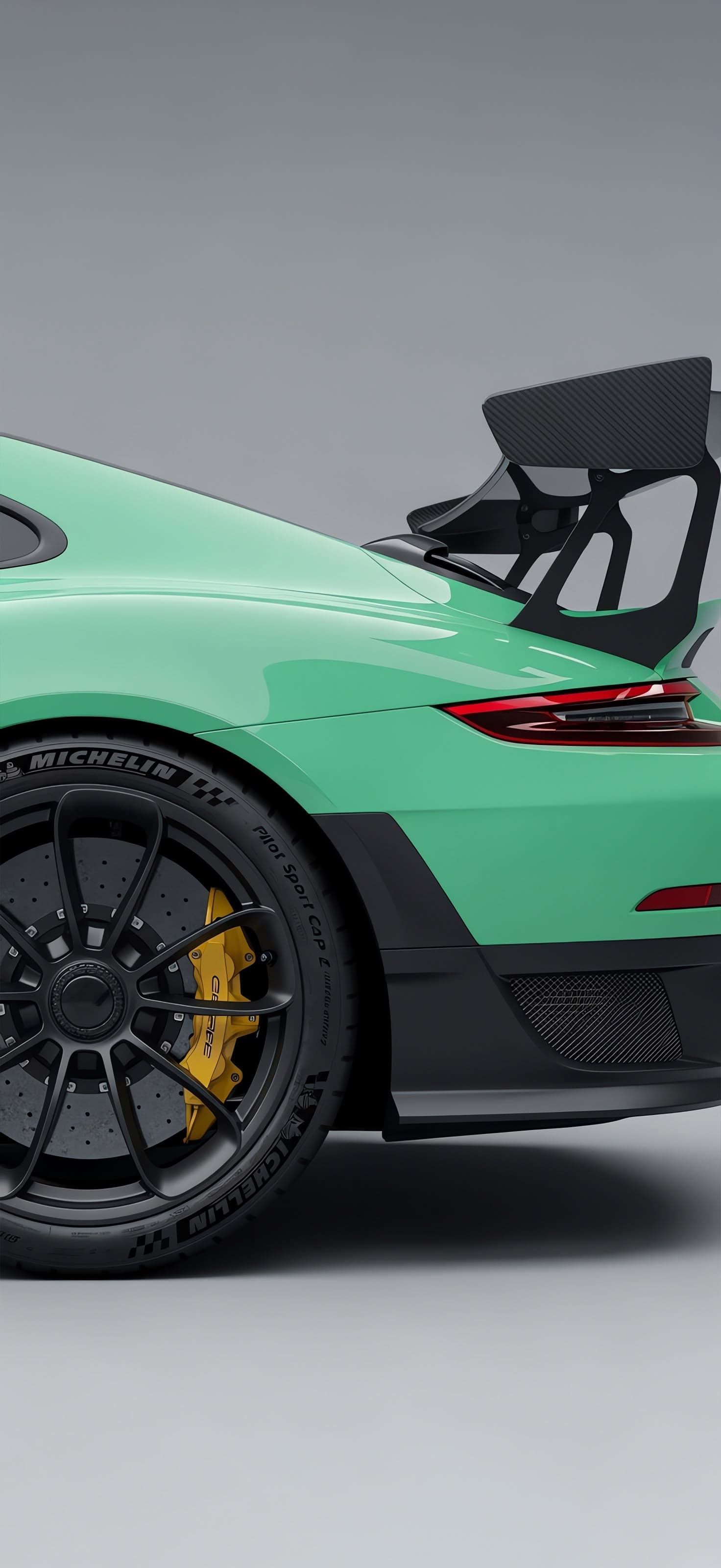 Mint GT3 RS Detail 1 - Pro phone wallpaper