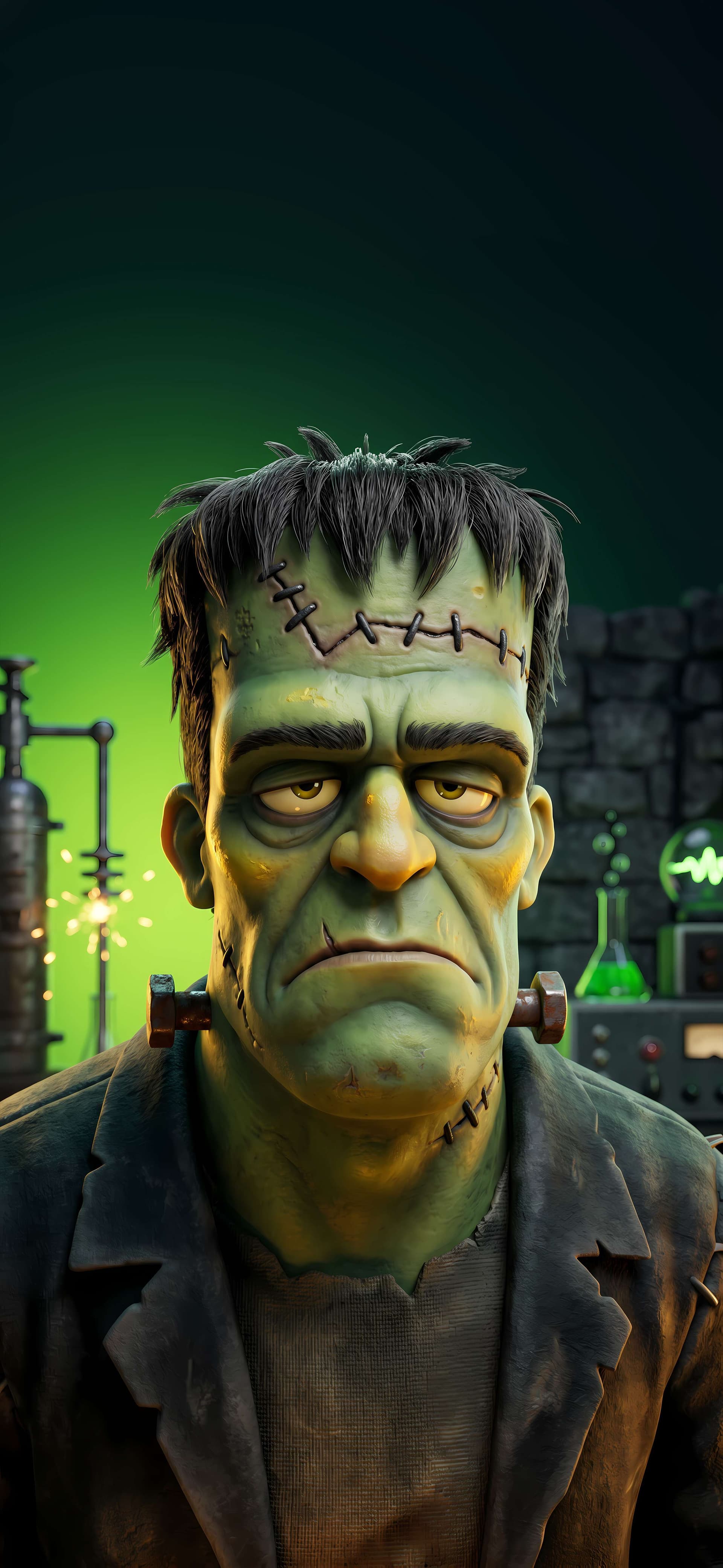 Frankenstein Monster Portrait - free phone wallpaper