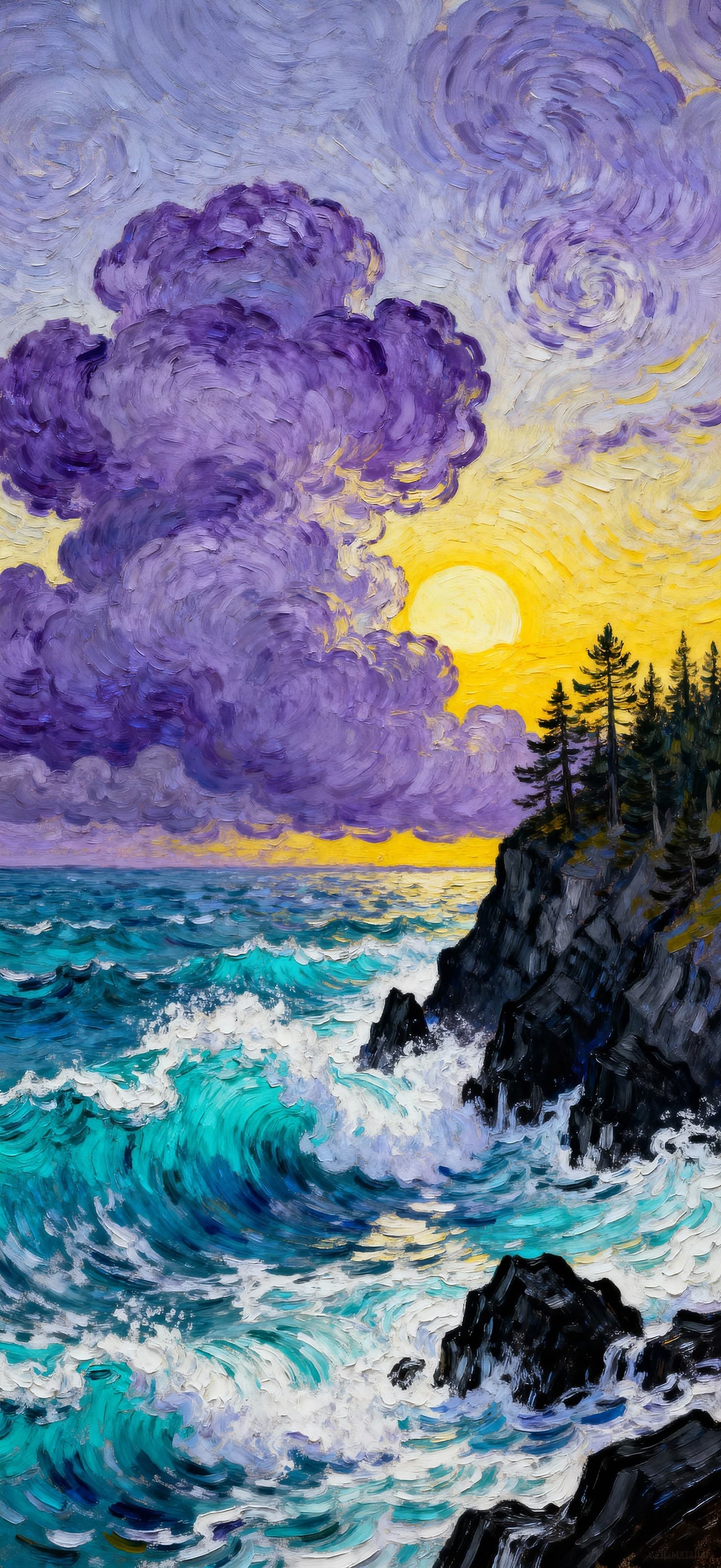 Storm Over the Coast 1 - Pro phone wallpaper