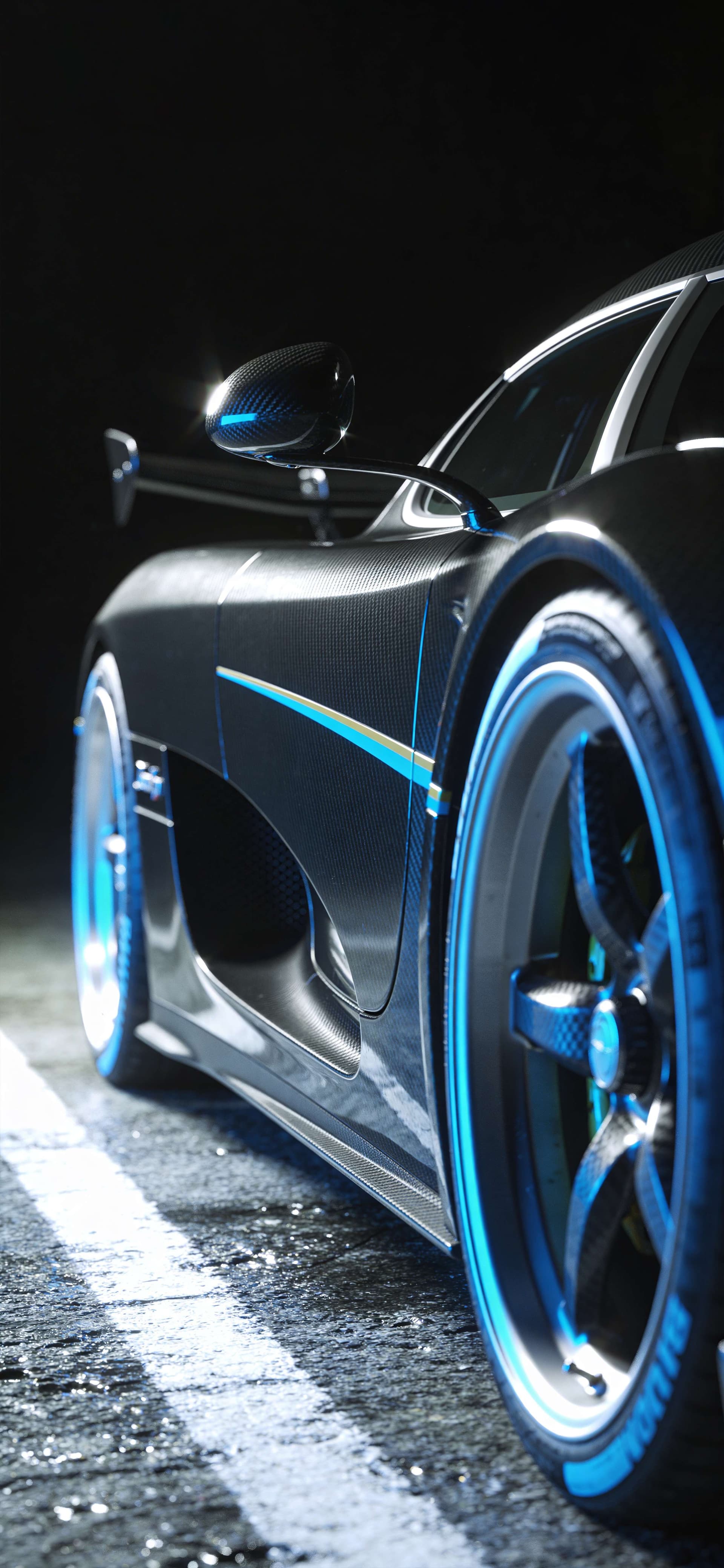Sleek Blue Racer - free phone wallpaper