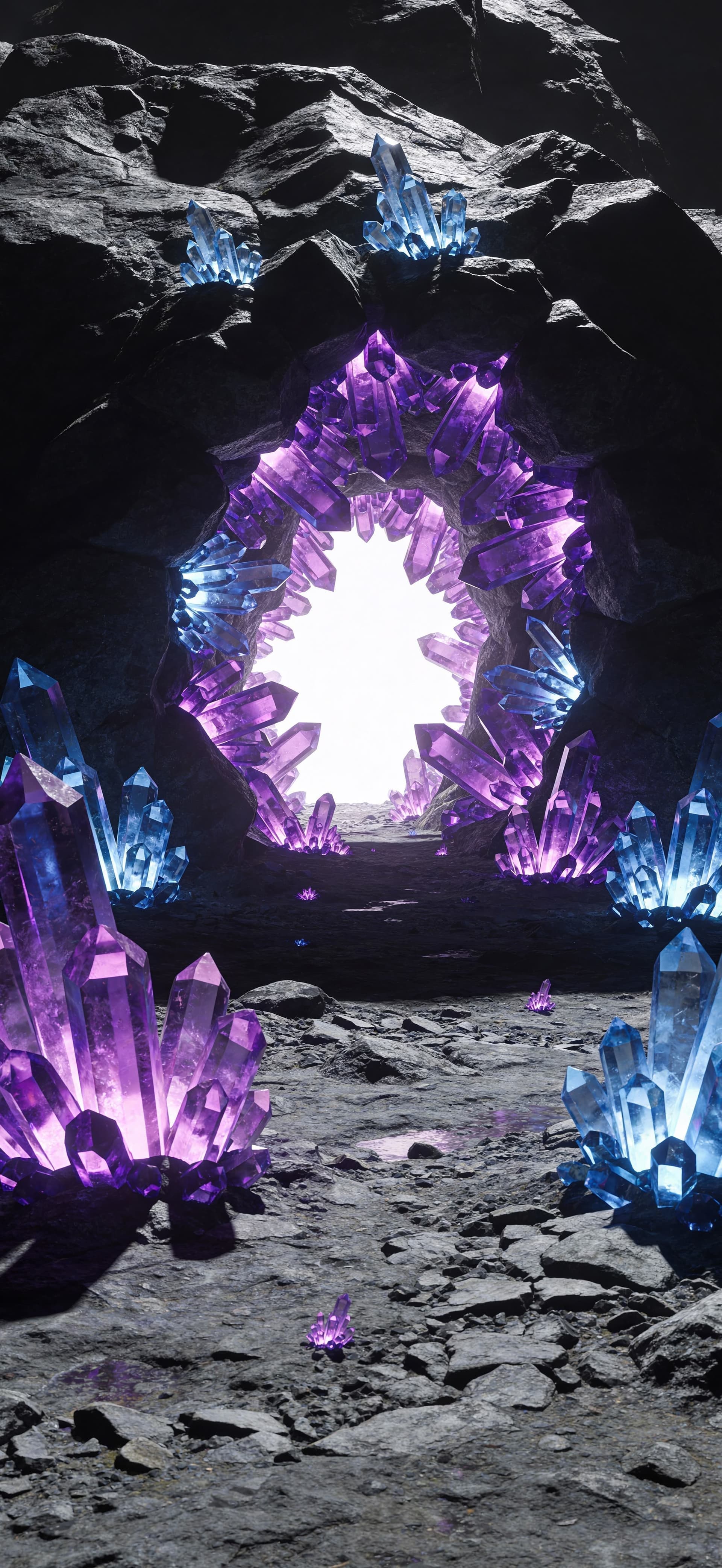 Crystal Cave Portal - Pro phone wallpaper