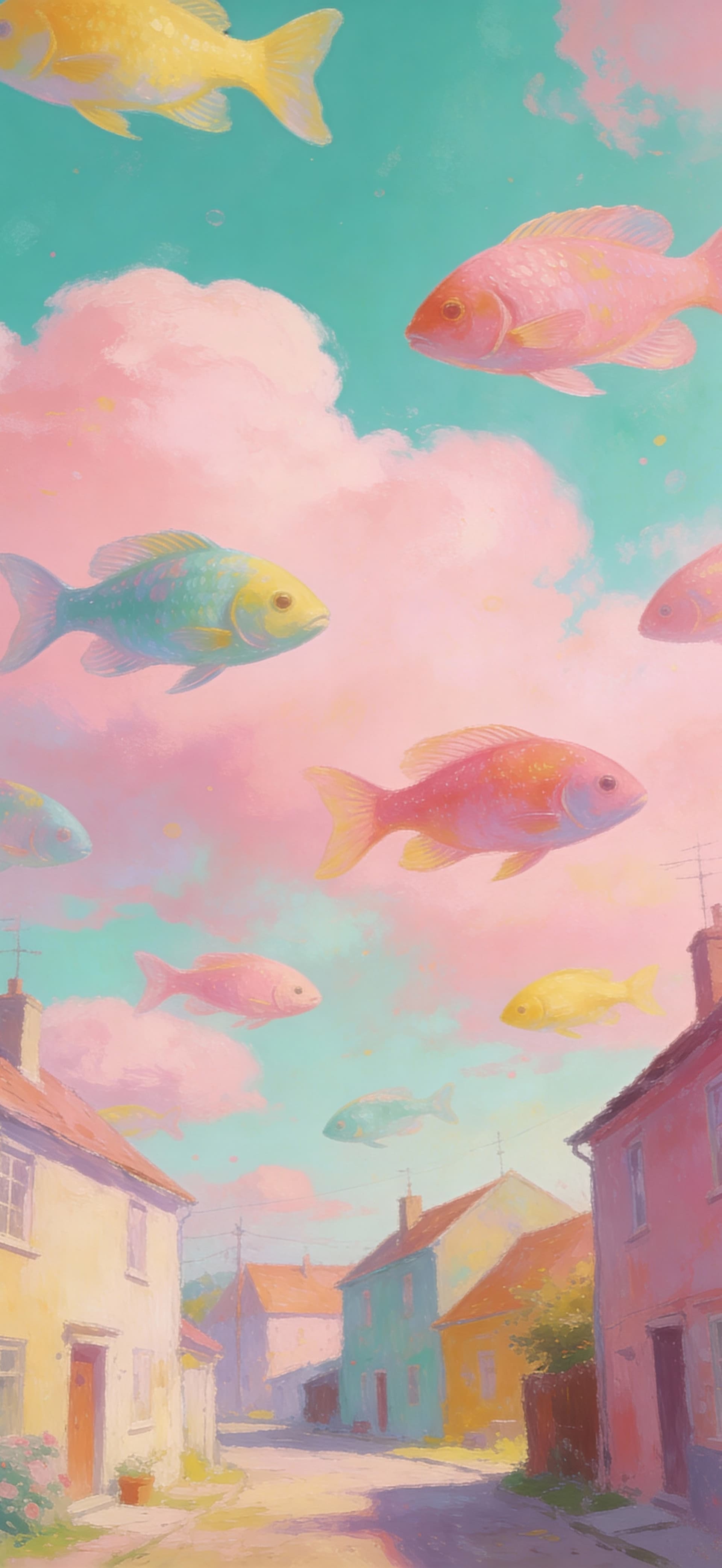 Surreal Sky Fish 2 - free phone wallpaper