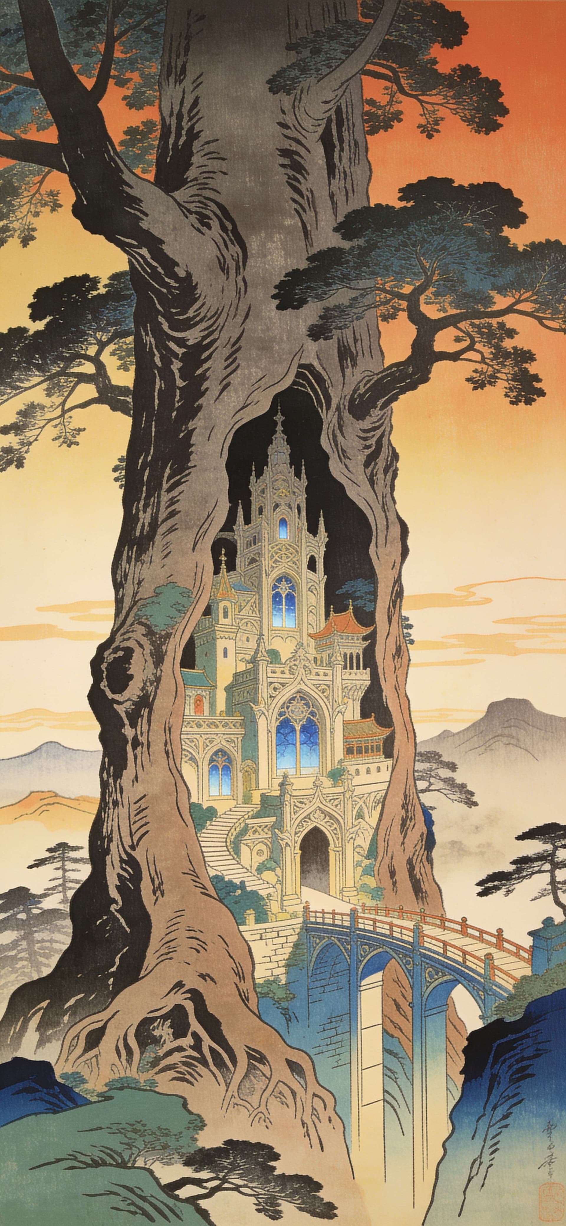 Castle in the Tree - Pro phone wallpaper