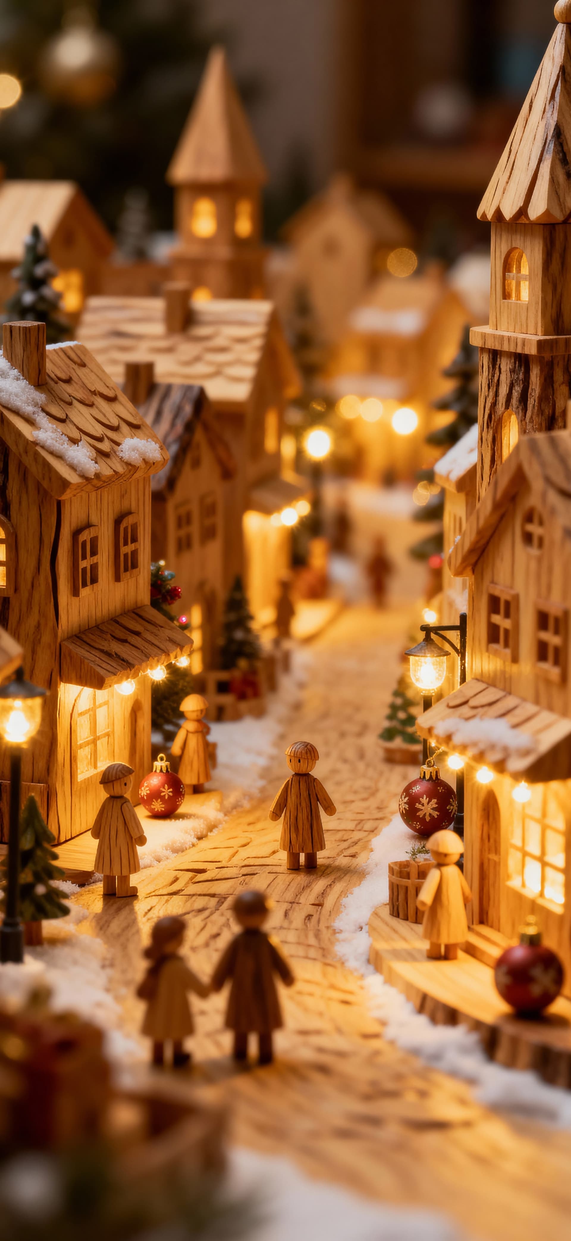 Wooden Winter Village 2 - free phone wallpaper