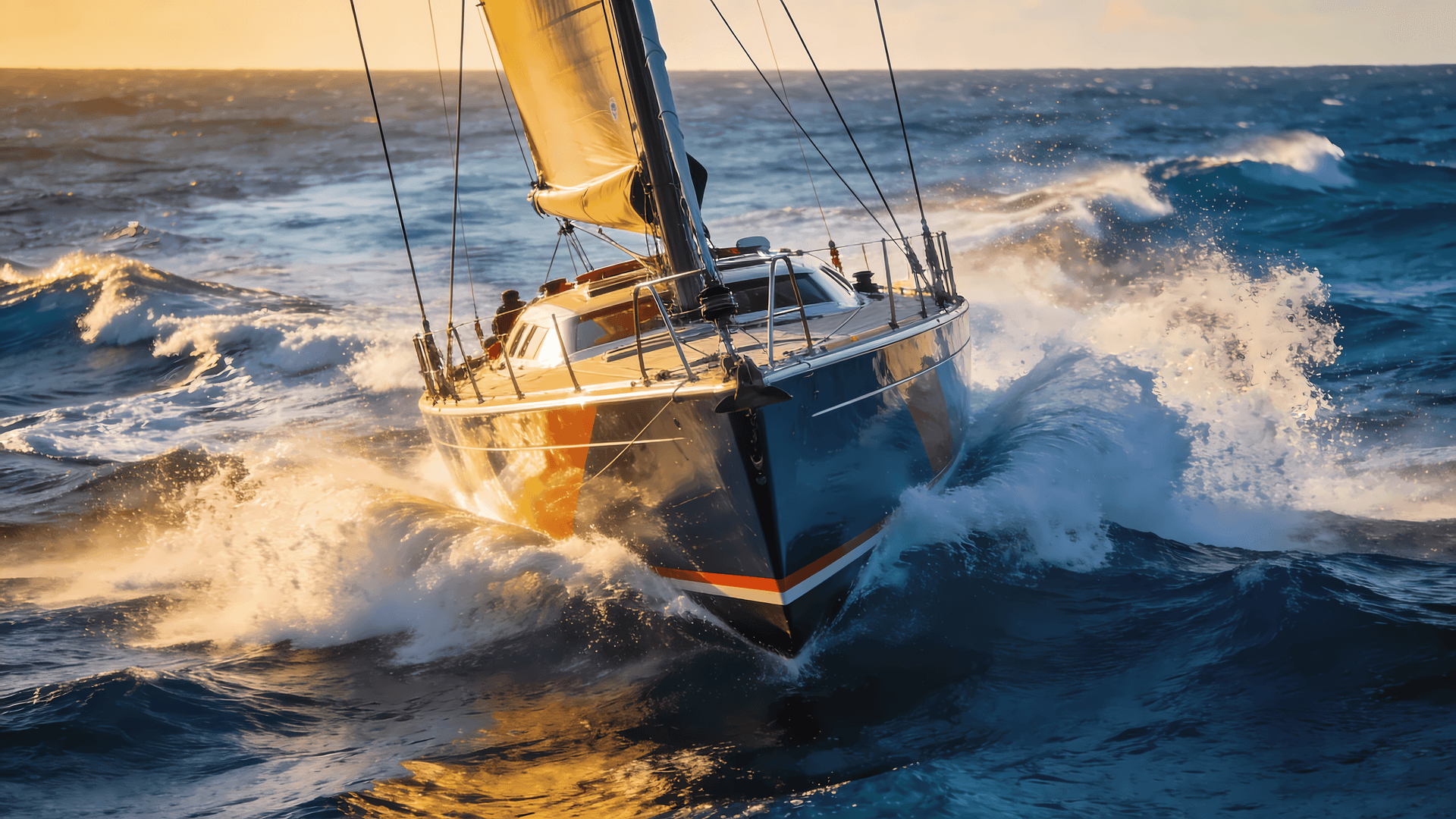 Sailboat Ocean Waves - Pro desktop wallpaper
