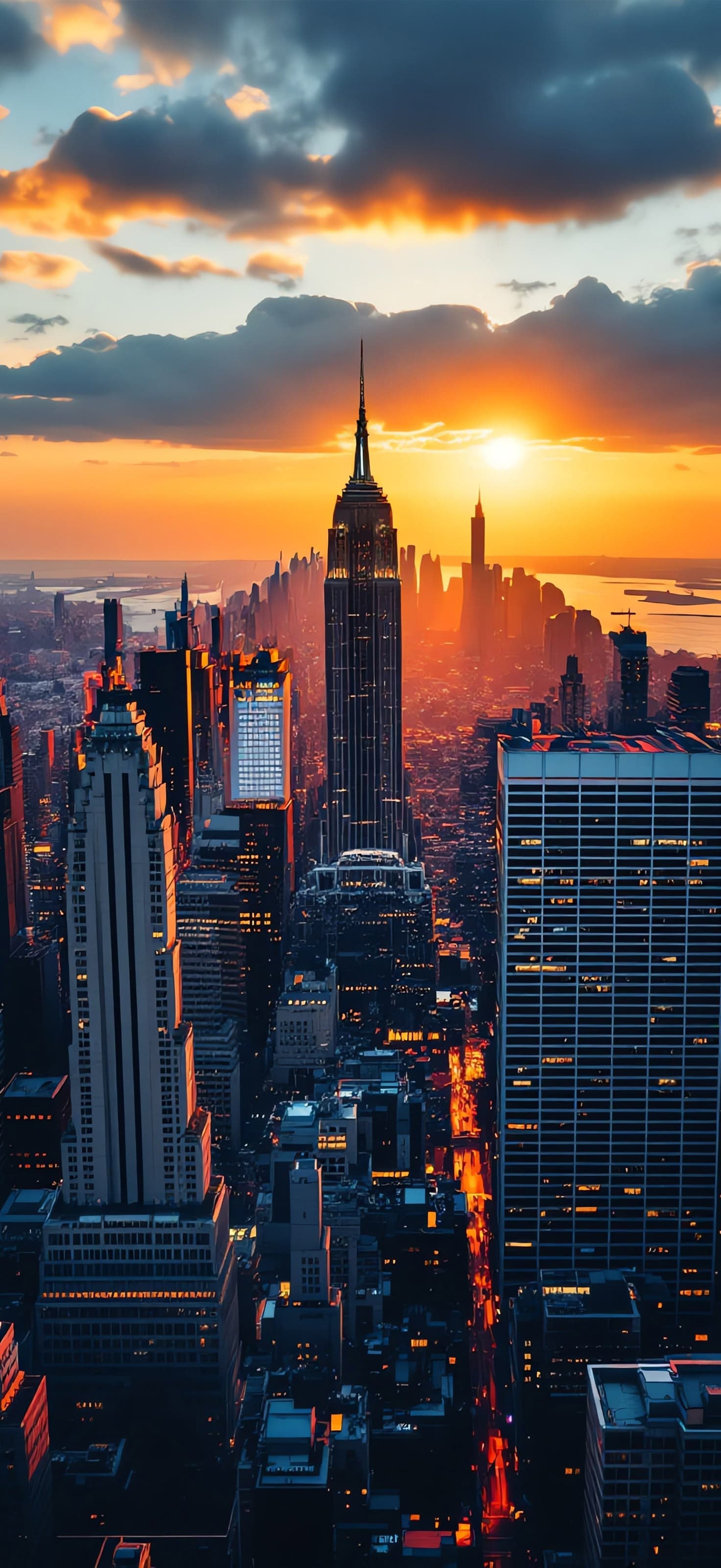 Sunset Over City 3 - free phone wallpaper