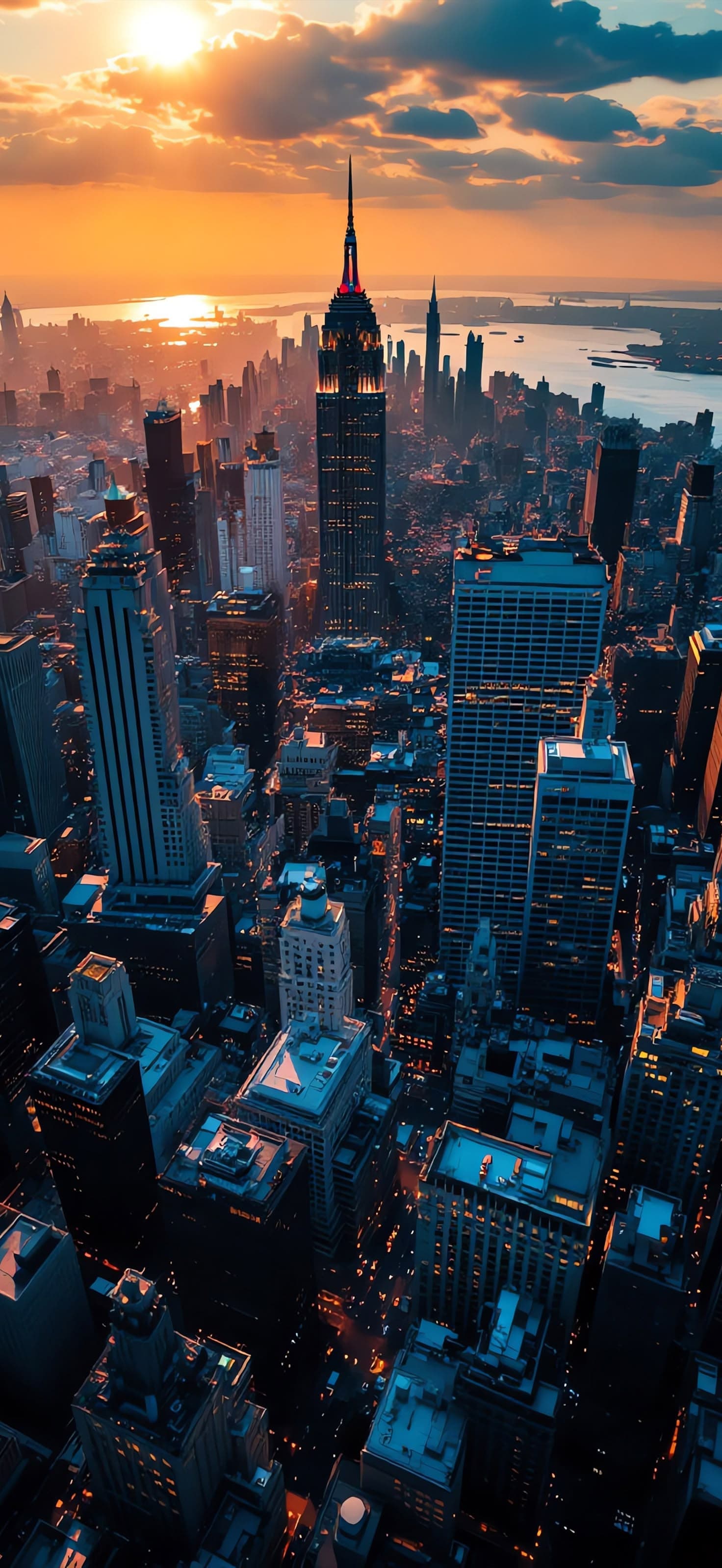 Sunset Over City 2 - free phone wallpaper