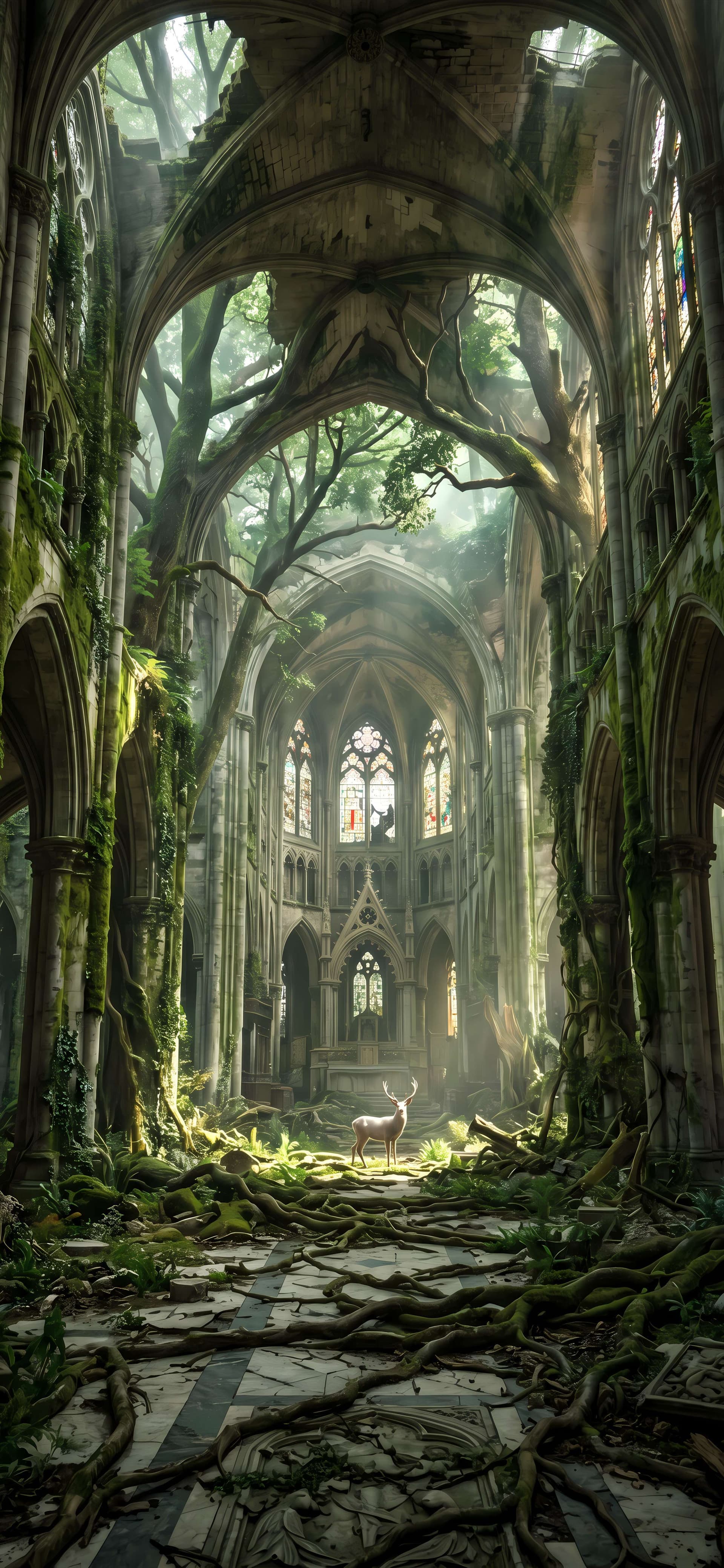 Enchanted Forest Ruins - free phone wallpaper