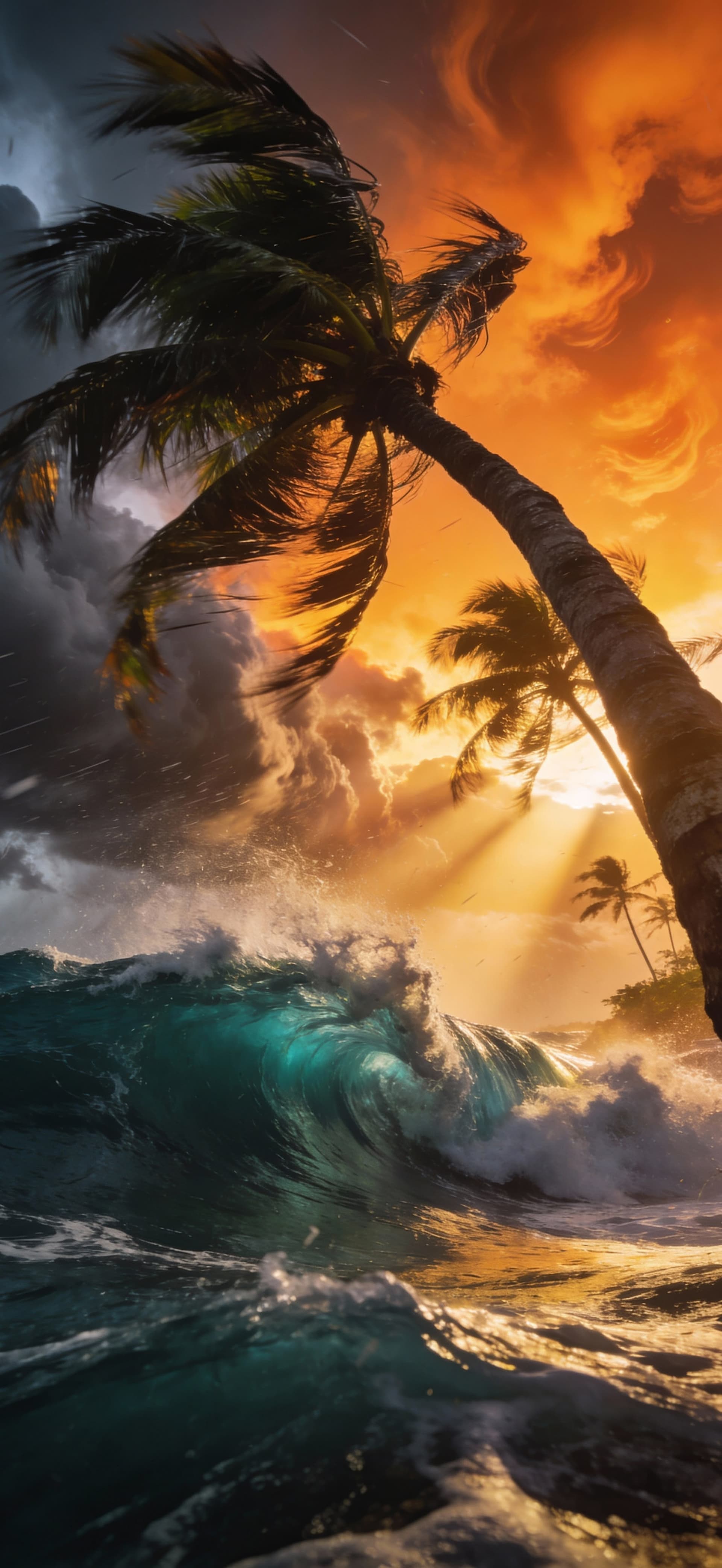 Tropical Hurricane Sunset 1 - free phone wallpaper