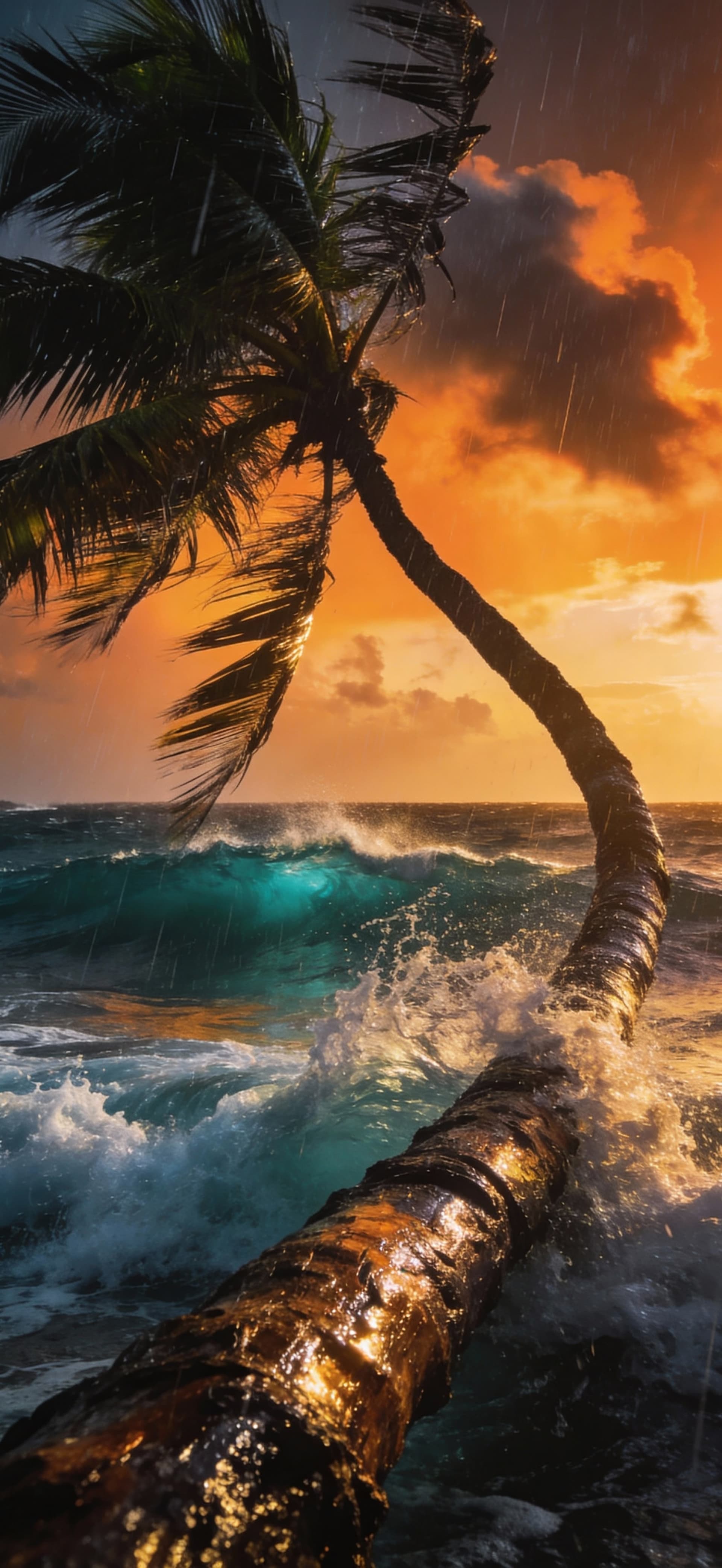 Tropical Hurricane Sunset 3 - free phone wallpaper