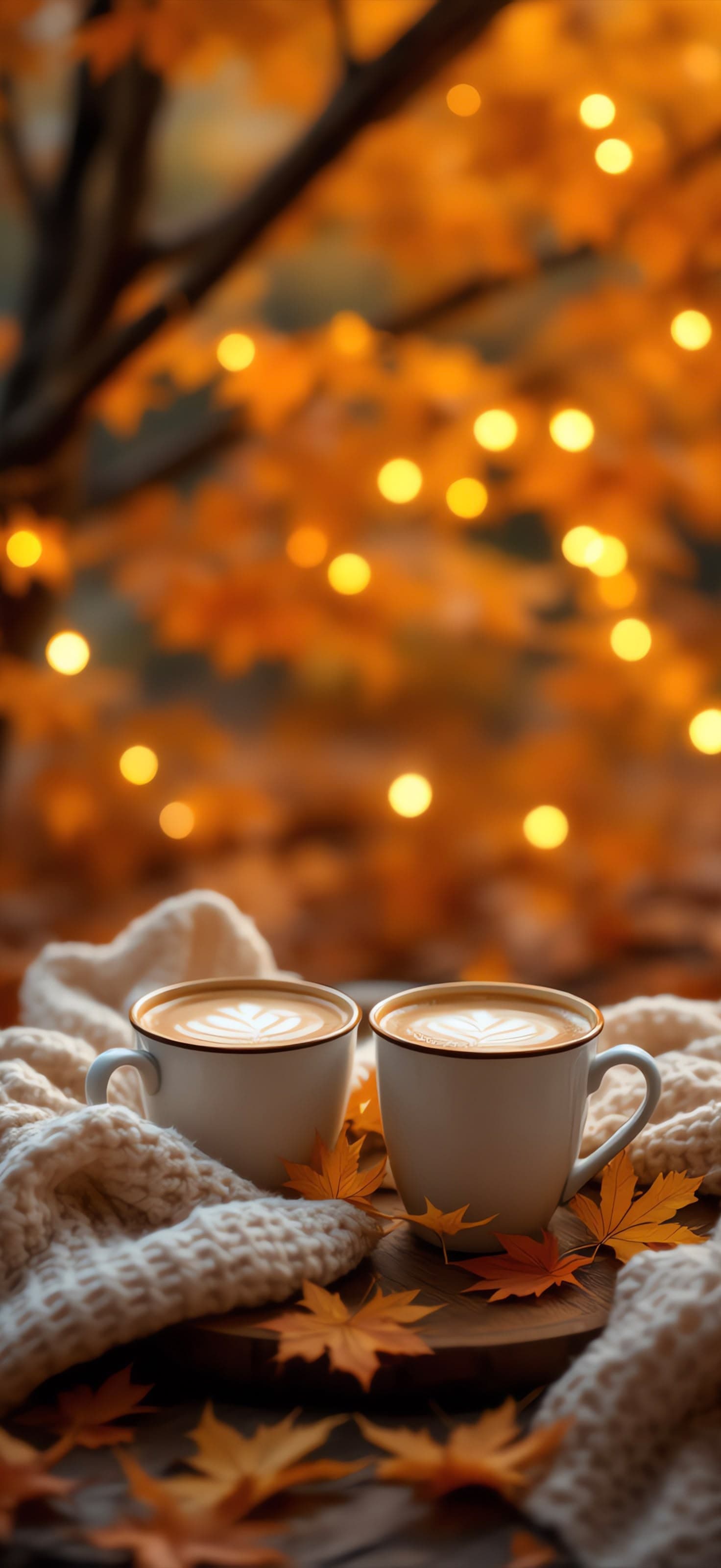 Autumn Coffee Glow 1 - free phone wallpaper