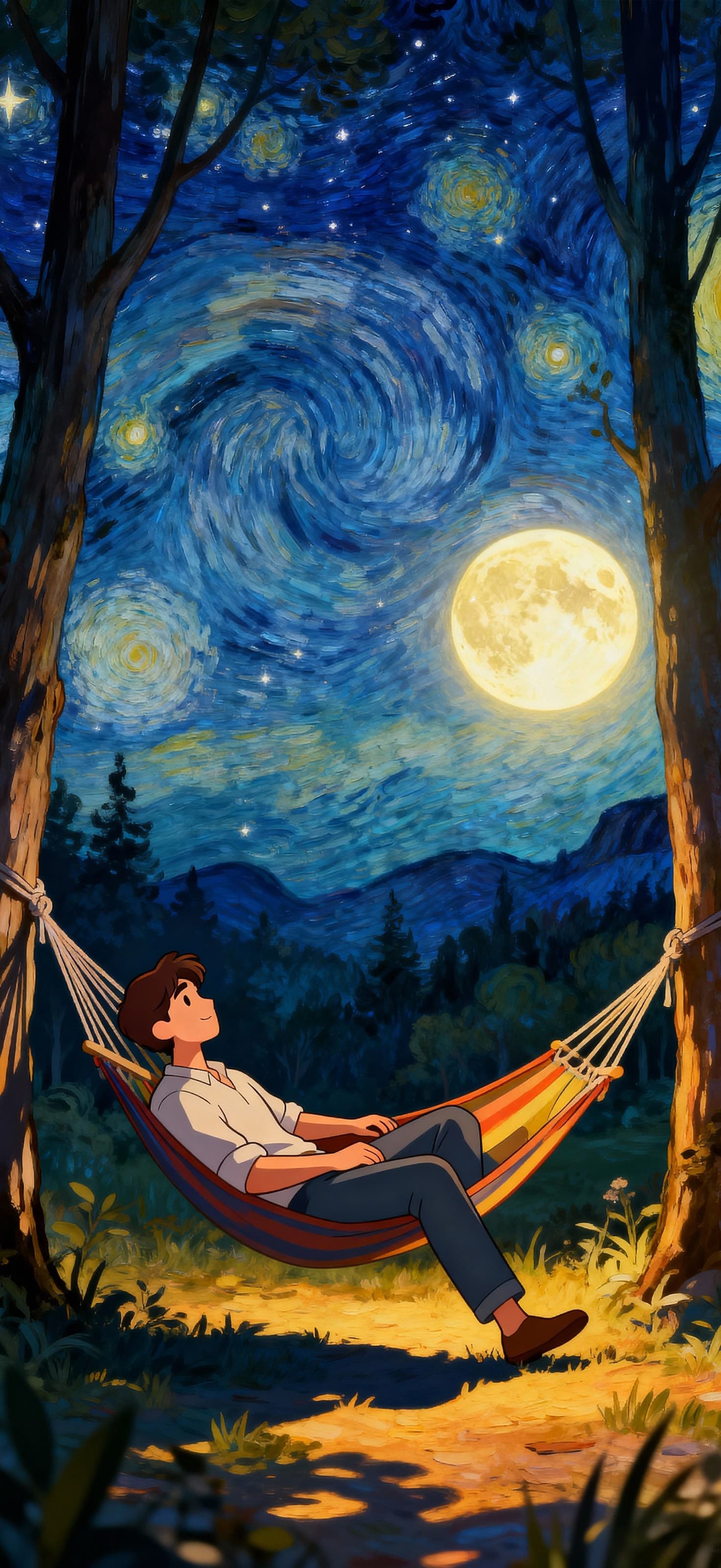 Moonlit Hammock Dreams 1 - free phone wallpaper