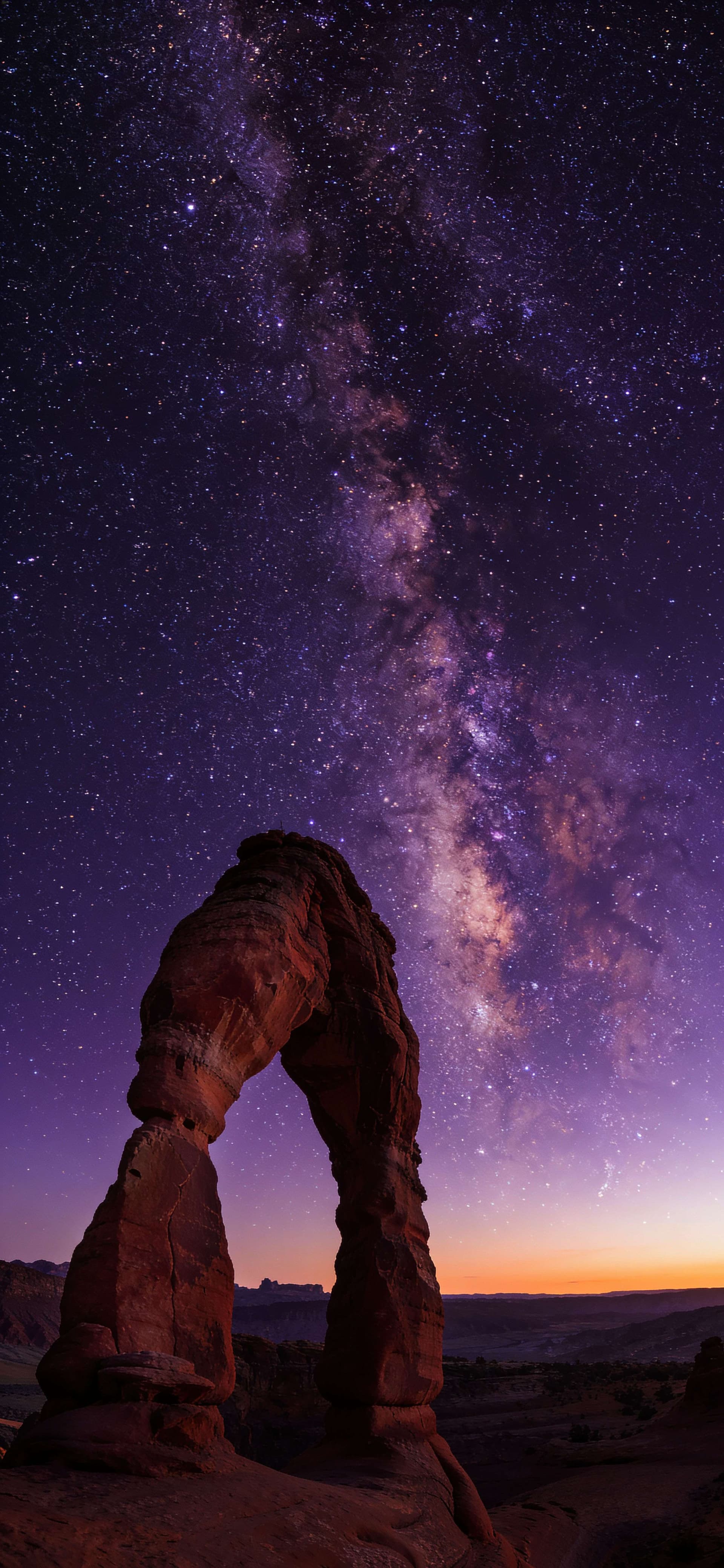 Arch Under Galaxy - free phone wallpaper