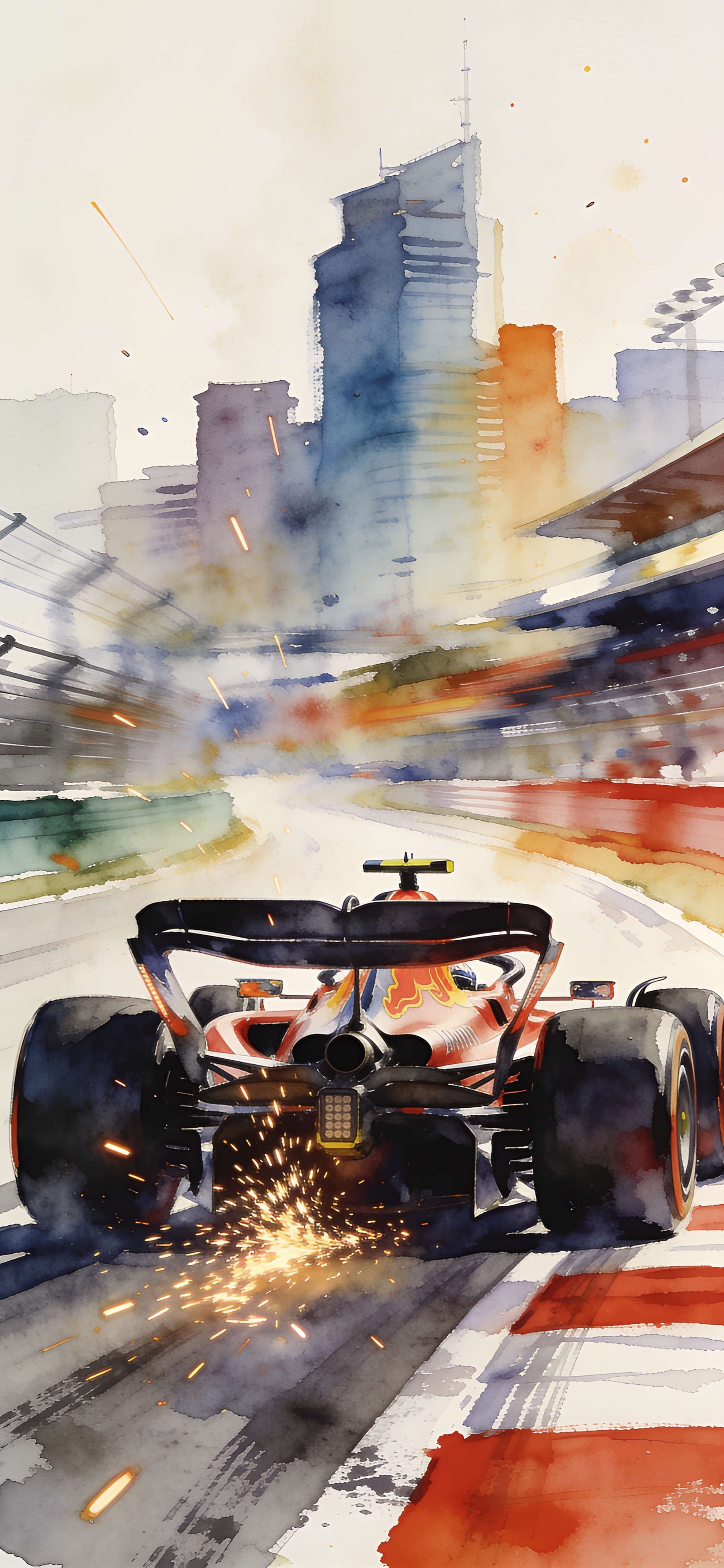 Watercolor Speed Demon - free phone wallpaper