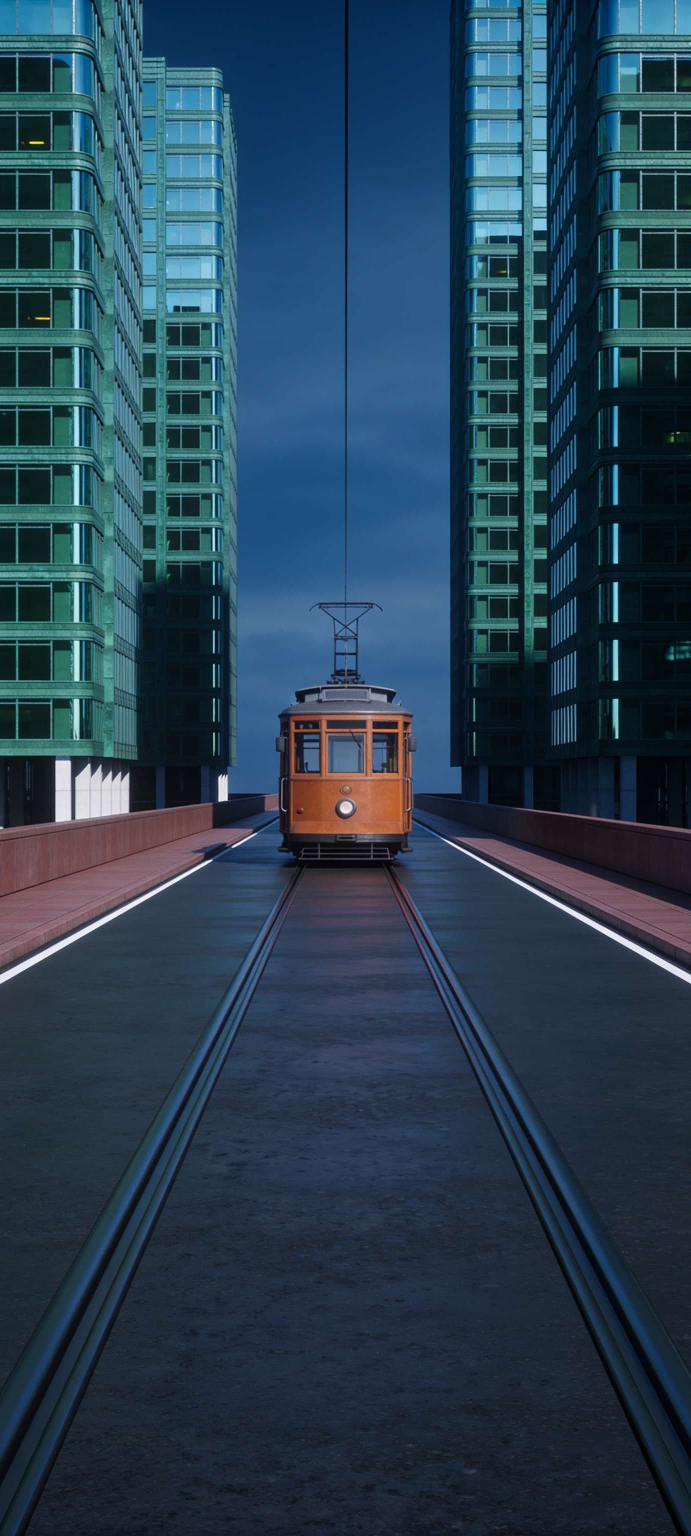 Urban Tram Corridor - free phone wallpaper