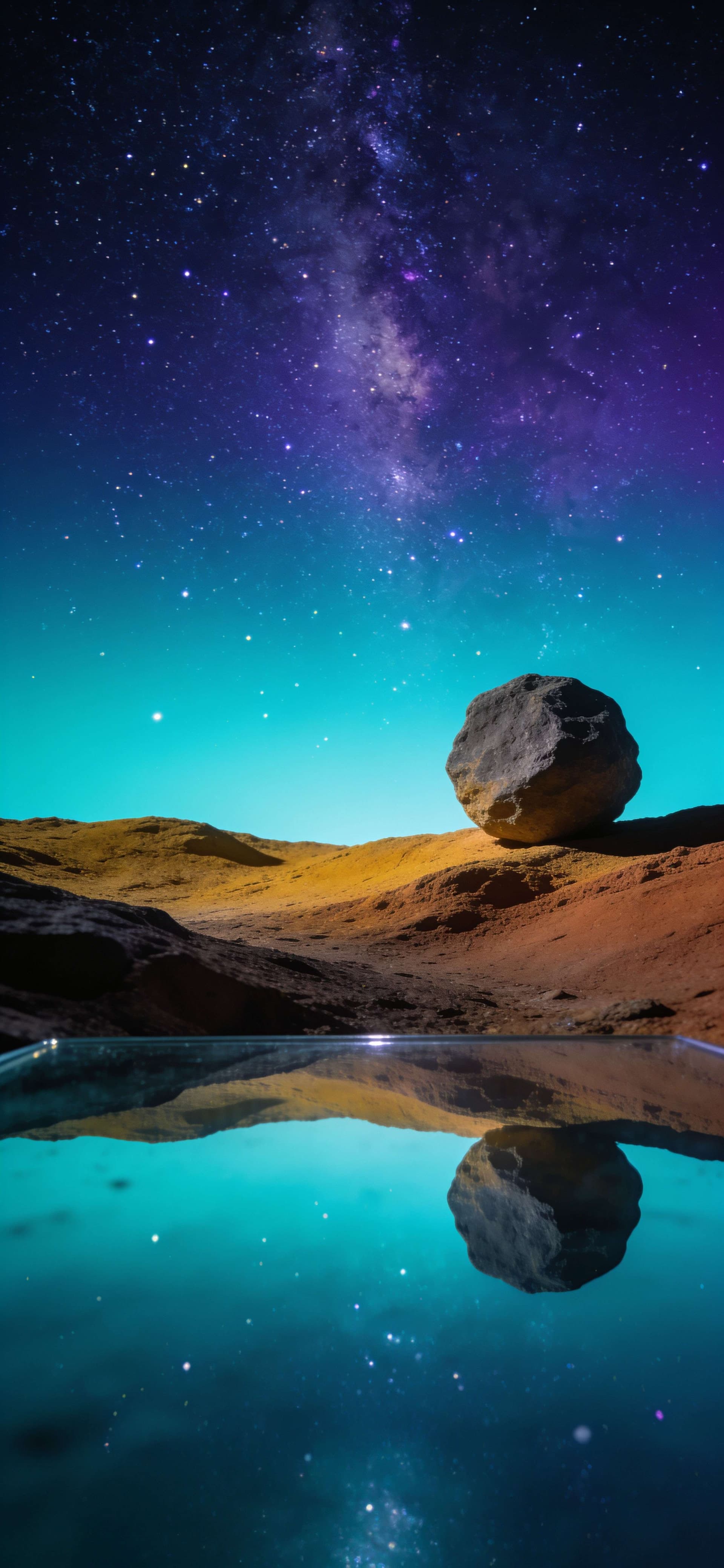 Cosmic Desert Reflection - Pro phone wallpaper